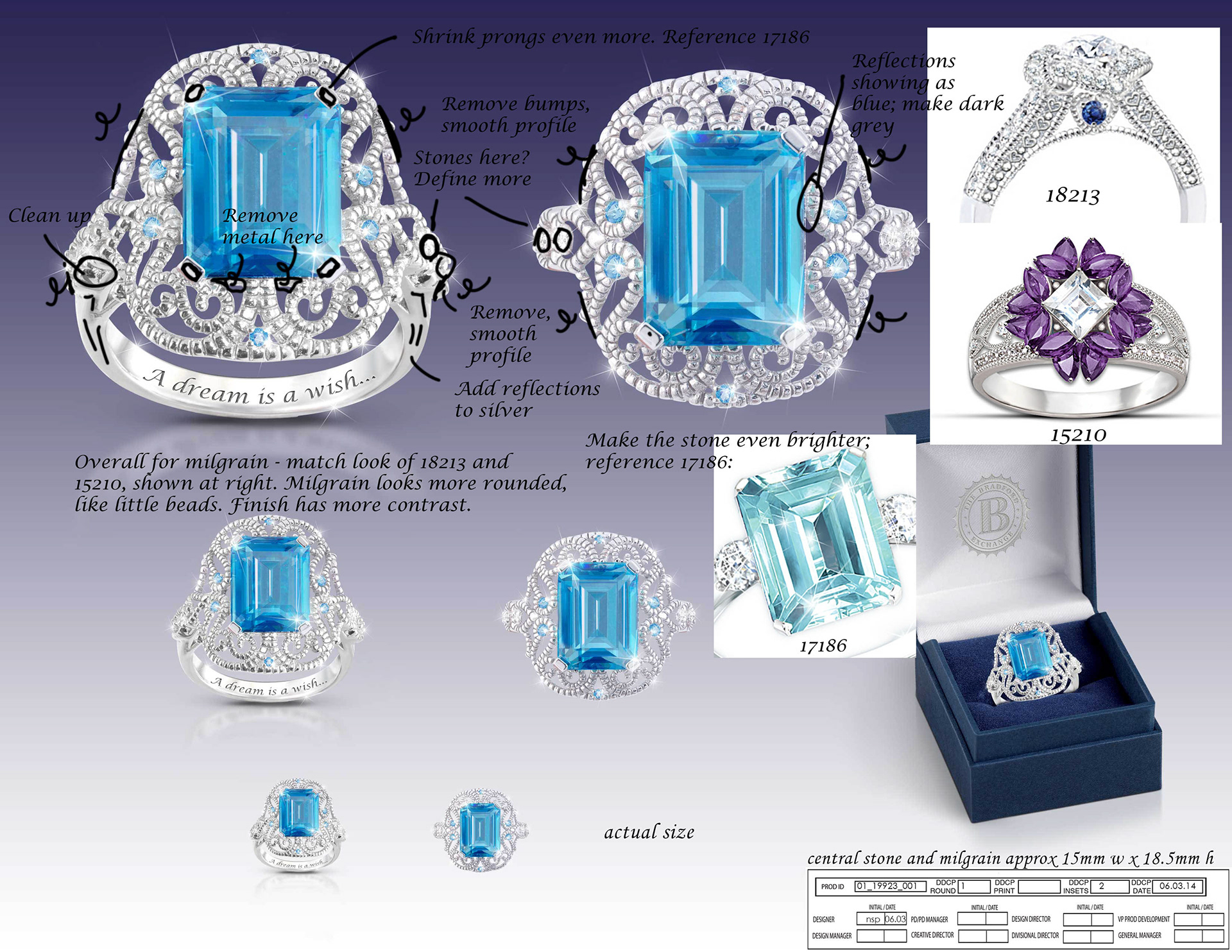 Art direction on product images for the Cinderella ring.