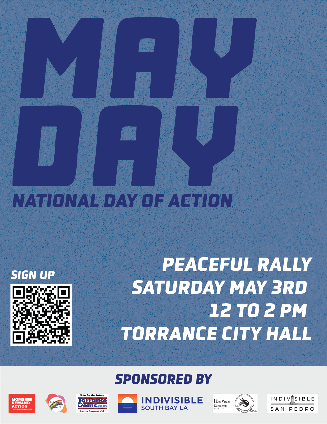 Flier for May Day Rally in Torrance CA