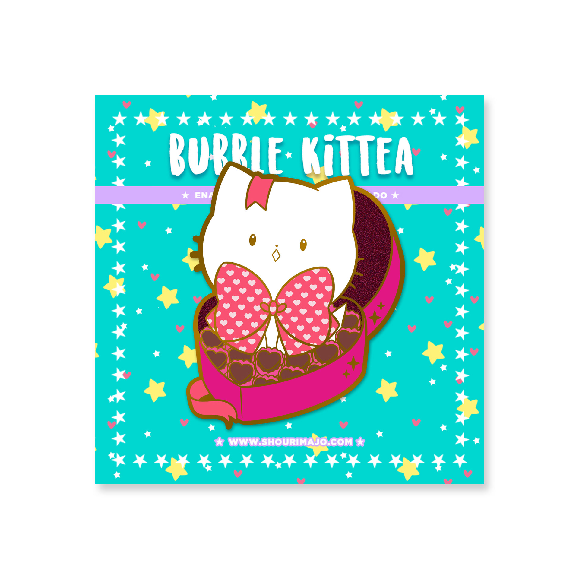 Bubble Kittea Box of Chocolates Enamel Pin ($13 MSRP)