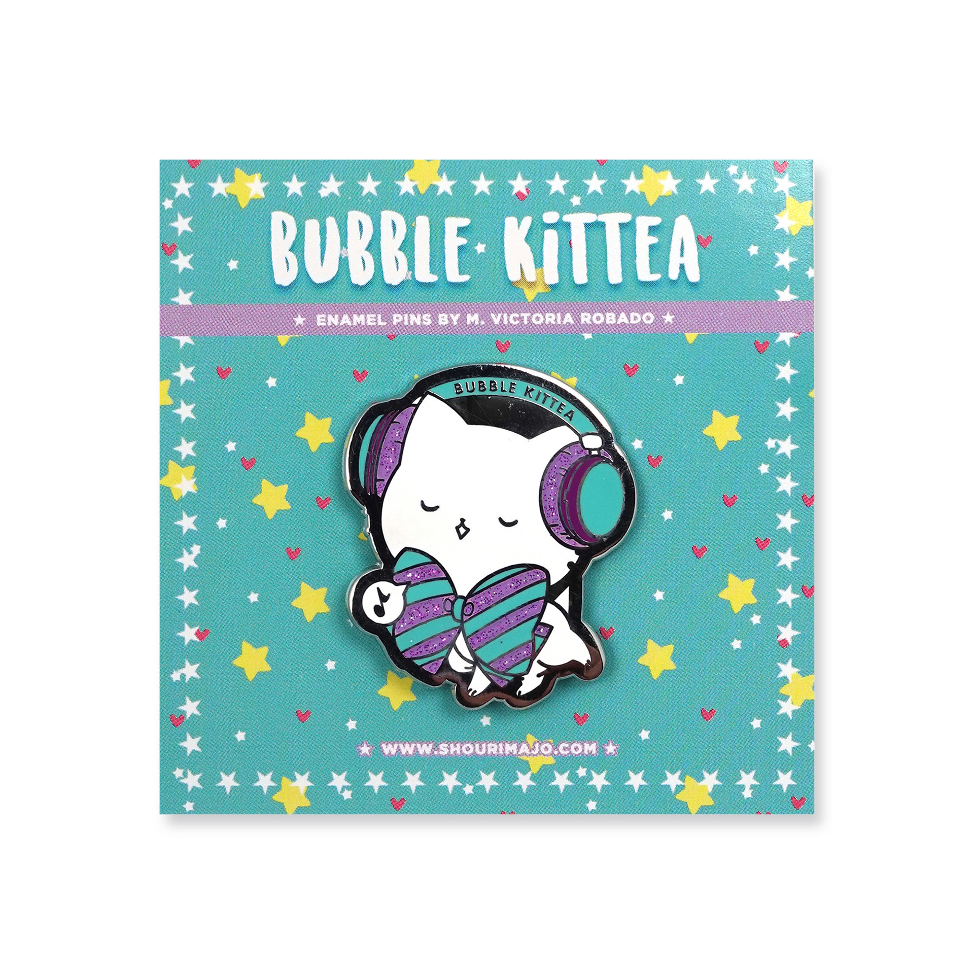 Bubble Kittea Headphones Enamel Pin ($13 MSRP)