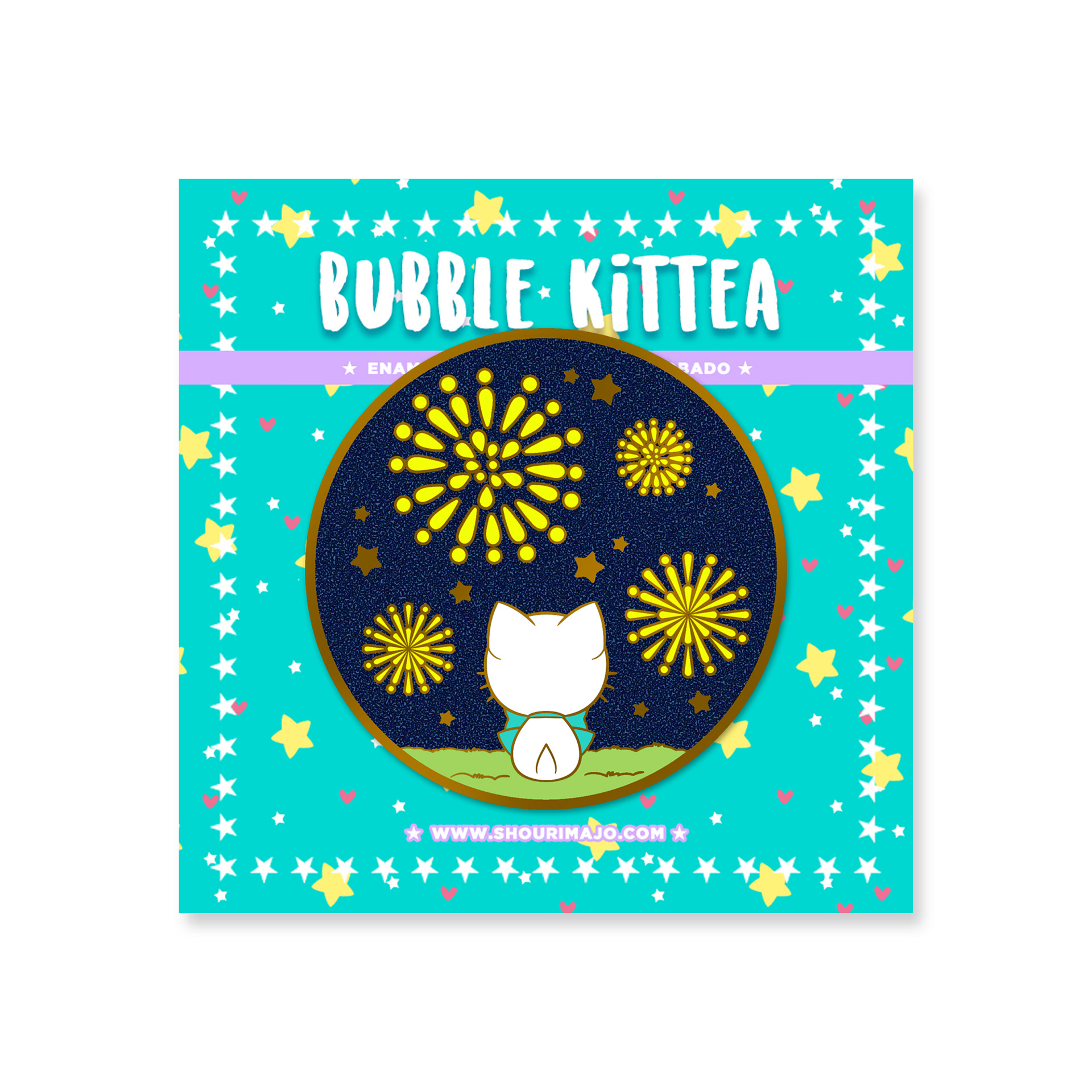 Bubble Kittea Fireworks Enamel Pin ($13 MSRP)