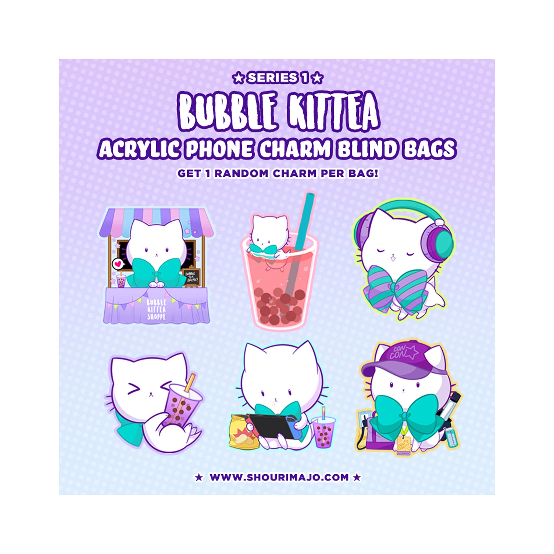 Bubble Kittea Acrylic Phone Charm Bling Bags ($8)