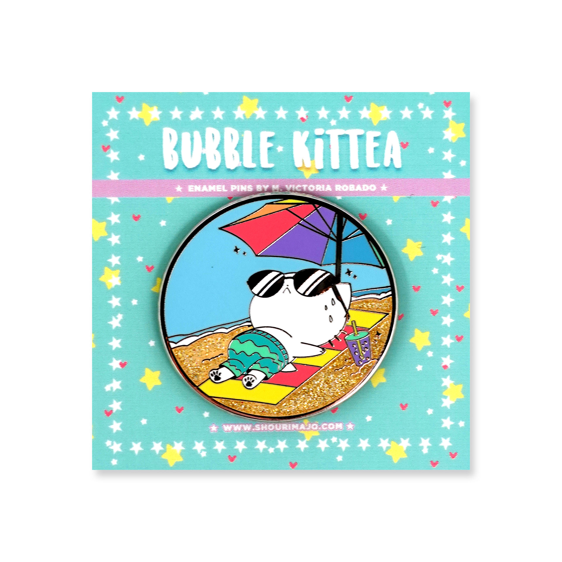 Bubble Kittea Beach Day Enamel Pin ($13 MSRP)