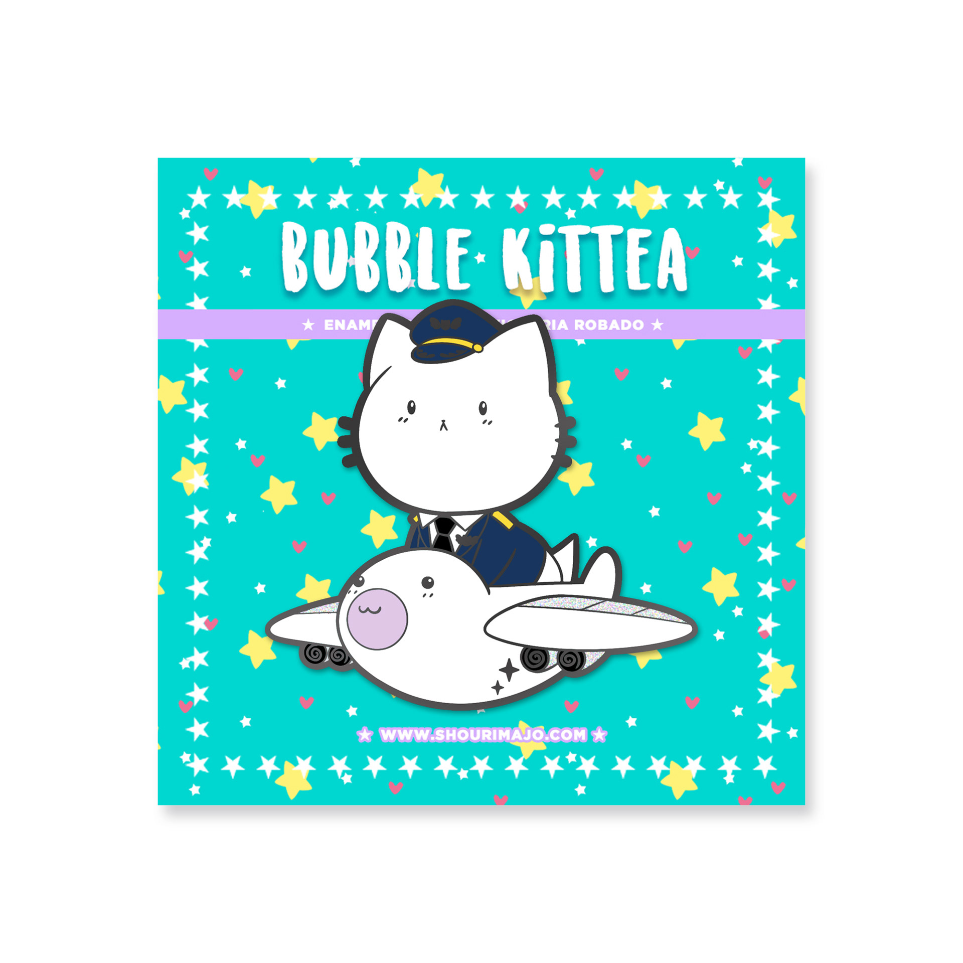 Bubble Kittea Pilot Enamel Pin ($13 MSRP)