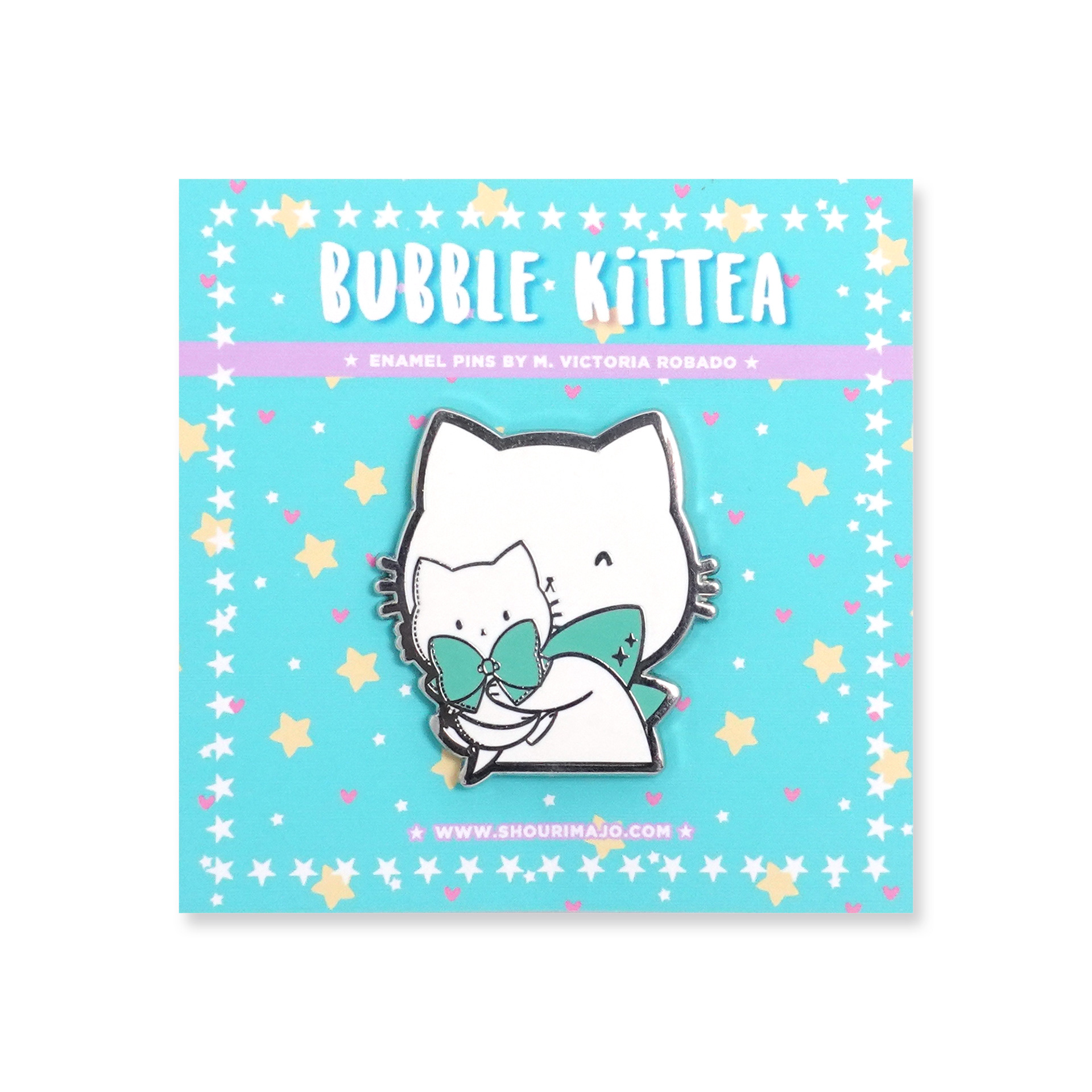 Bubble Kittea Hug Enamel Pin ($13 MSRP)