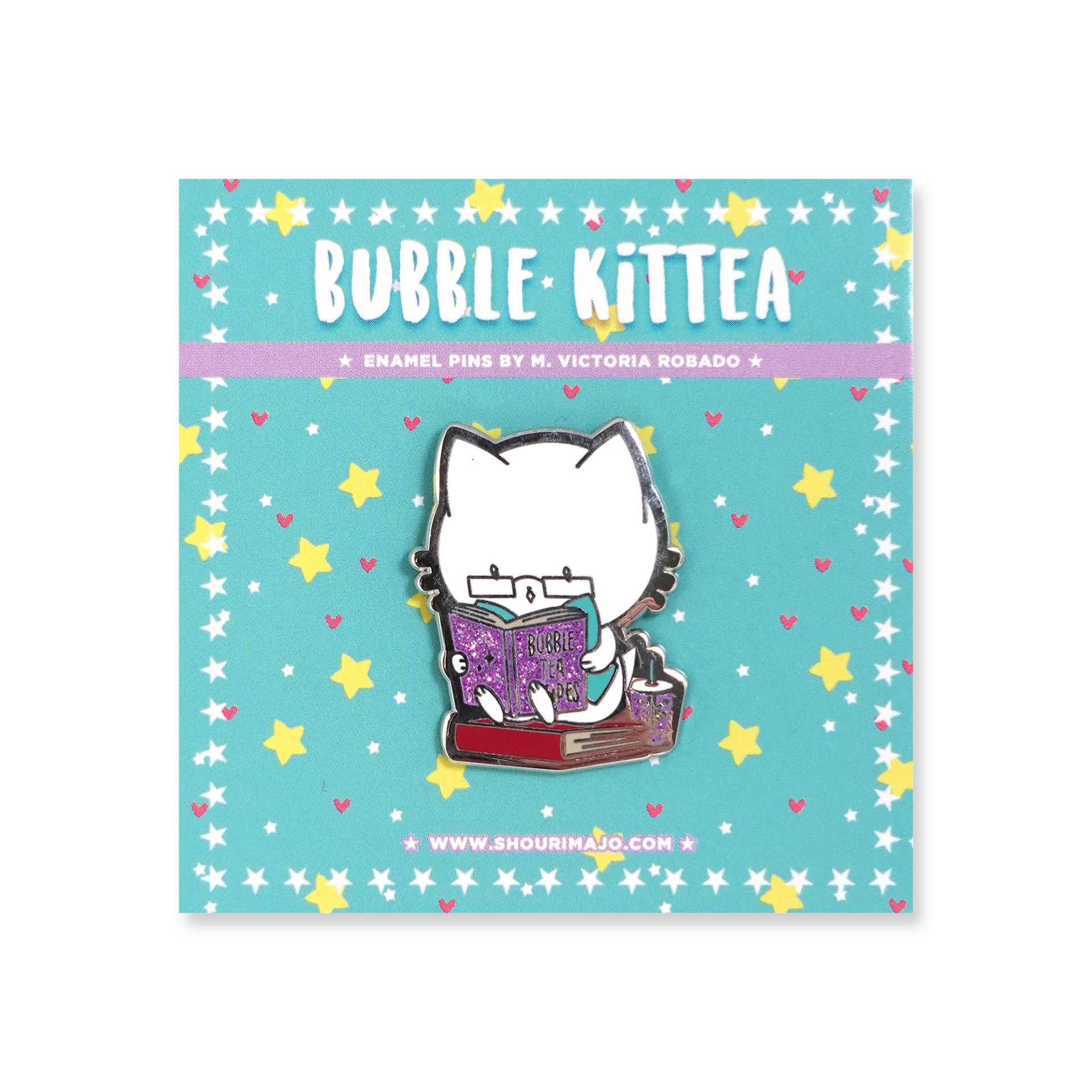 Bubble Kittea Reading Enamel Pin ($13 MSRP)