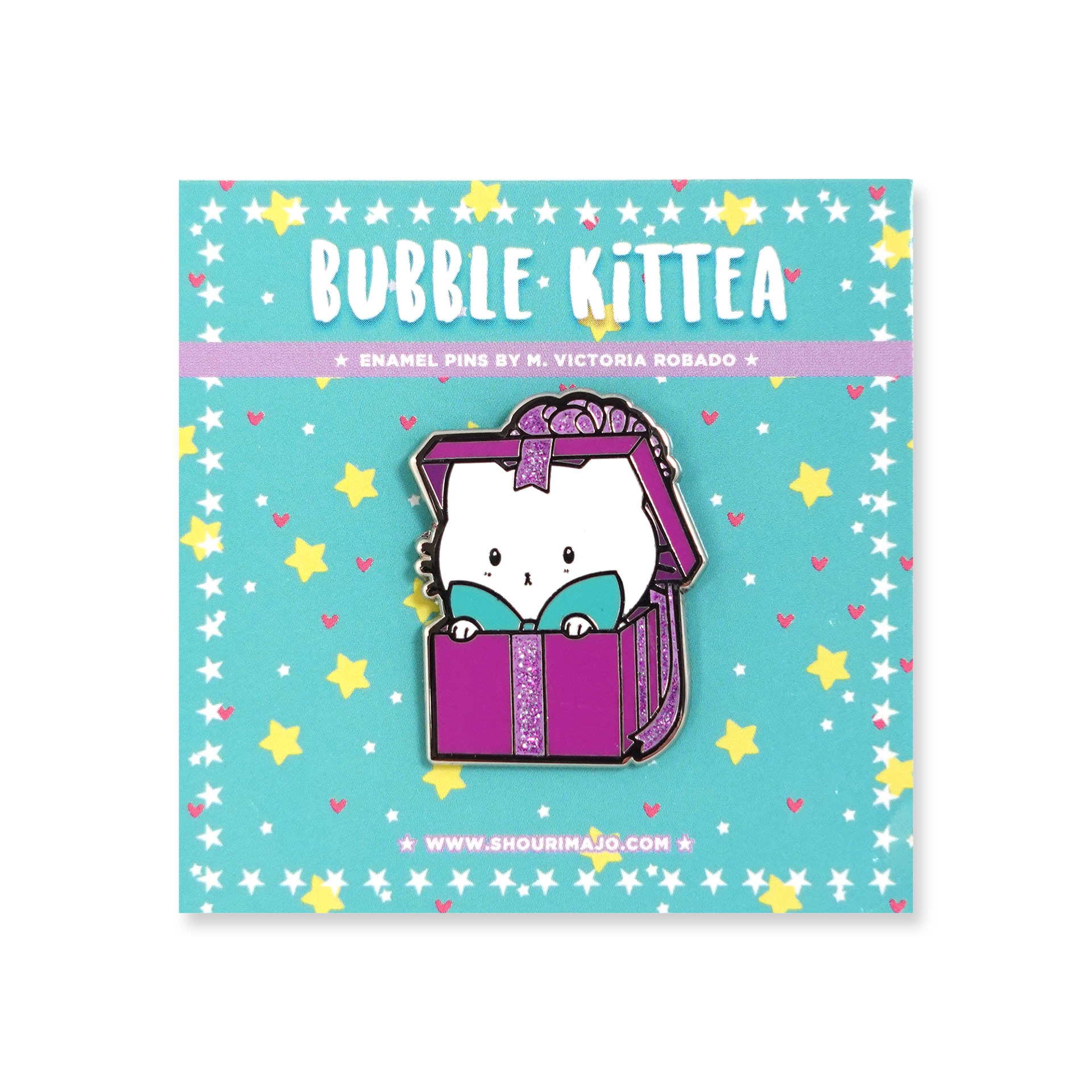 Bubble Kittea Gift Purple Enamel Pin ($13 MSRP)