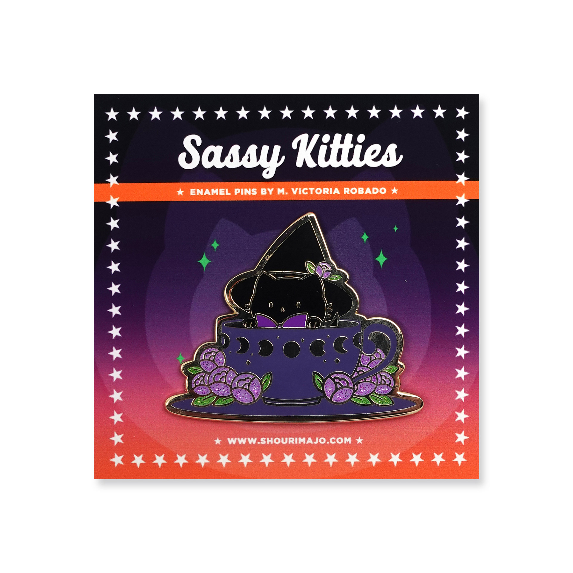 Black Magical Tea Enamel Pin ($15 MSRP)