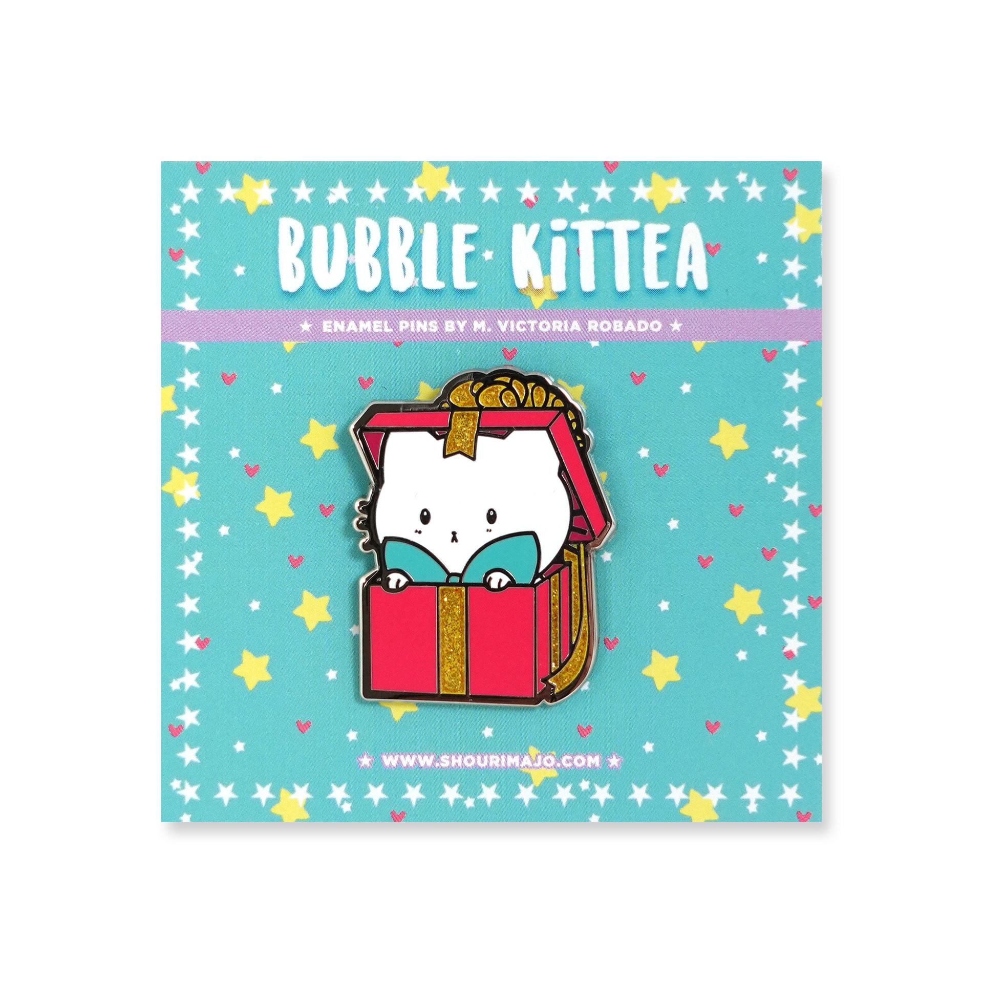 Bubble Kittea Gift Red Enamel Pin ($13 MSRP)