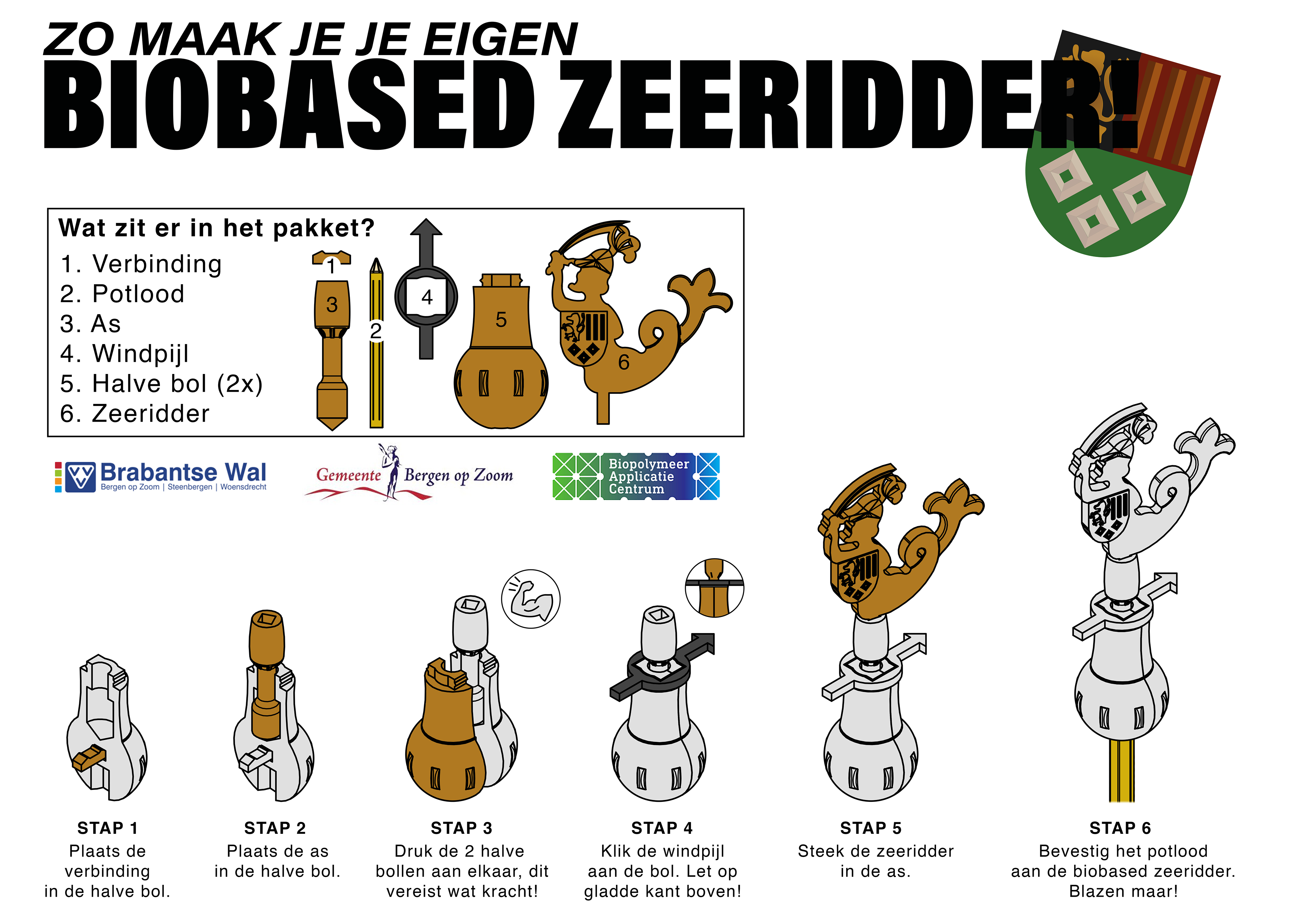 Handleiding Biobased Zeeridder. Biopolymeer Applicatie Centrum, in samenwerking met Gemeente Bergen op Zoom en VVV Brabantse Wal.