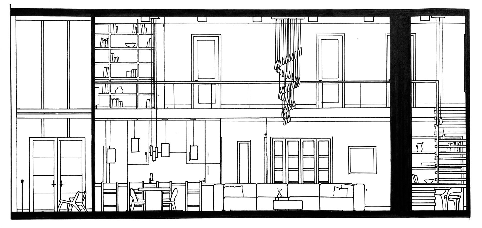Residential Project Section Drawing, Pen