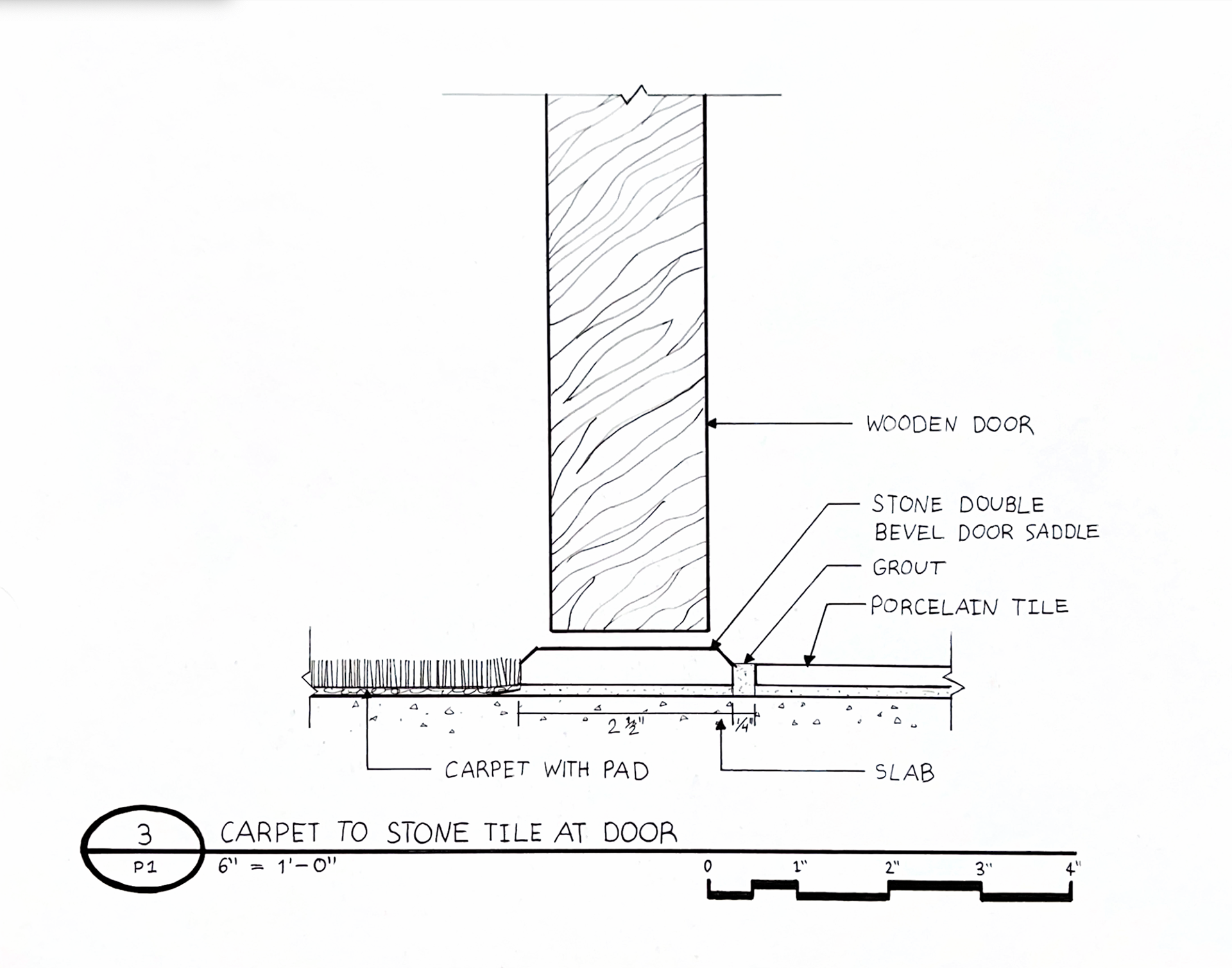 Flooring Detail Drawing, Pen on Paper