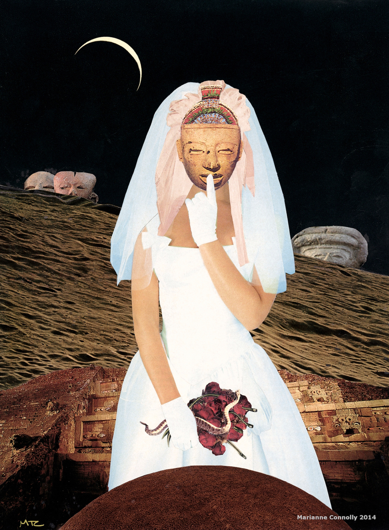 Conspiracy on the Moon, Marianne Connolly, collage