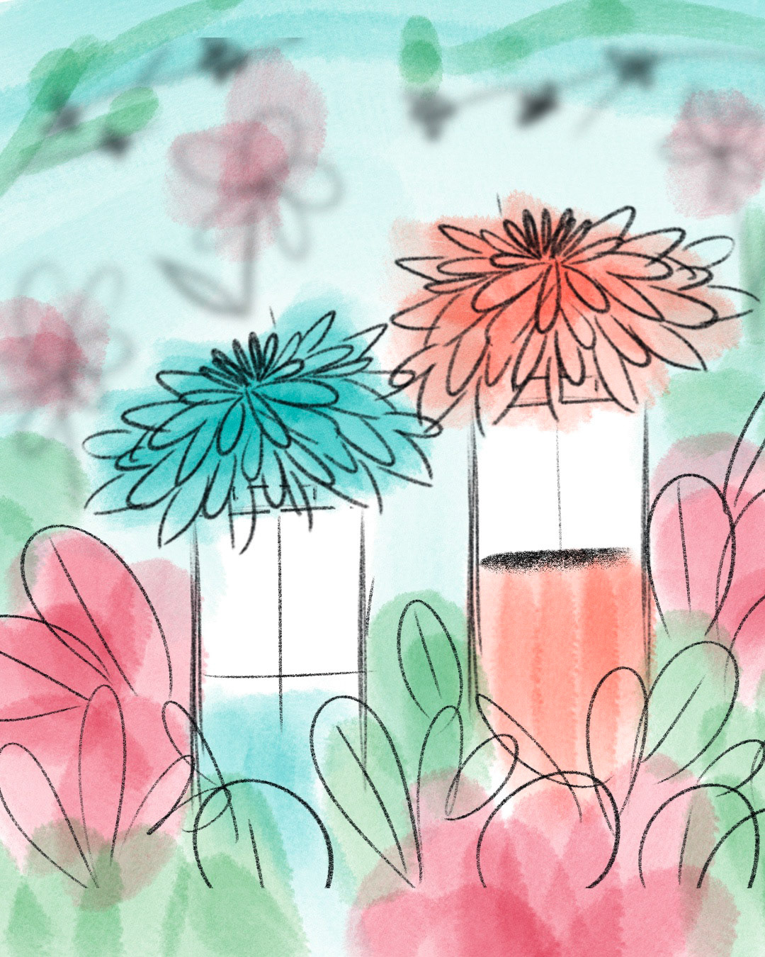 Fragrance Flower Shot Sketch