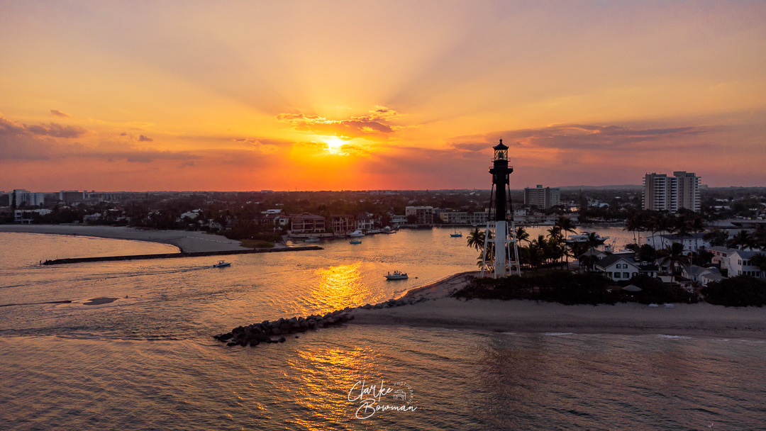 Hillsboro Lighthouse #7 - Orange Sunset