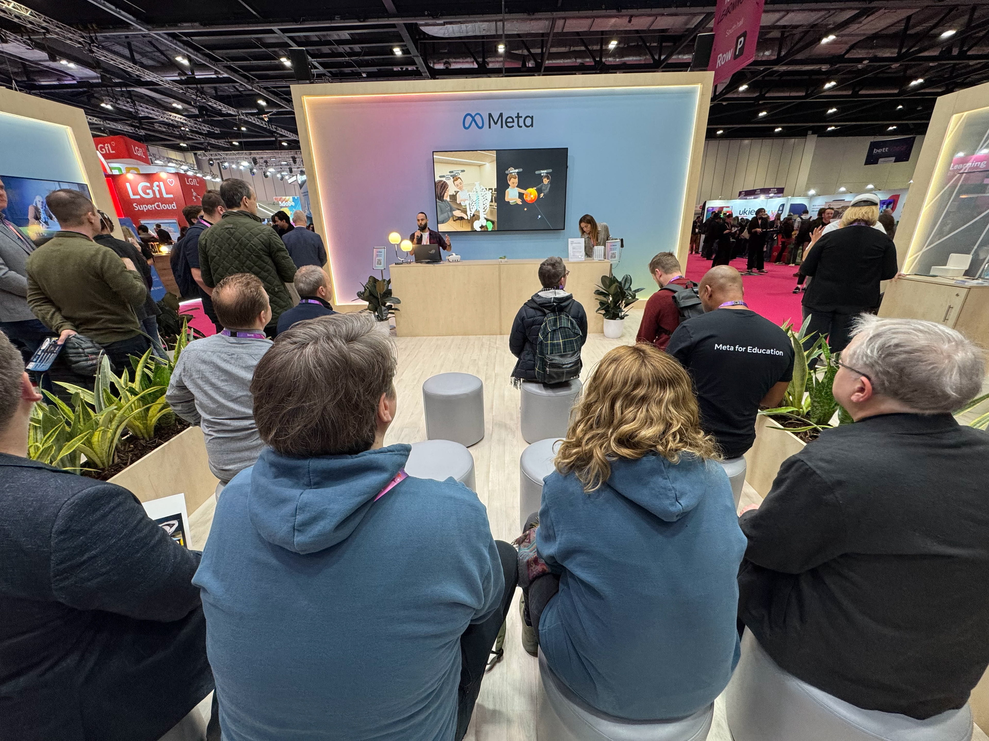Myself talking at the Meta booth at Bett London 2025