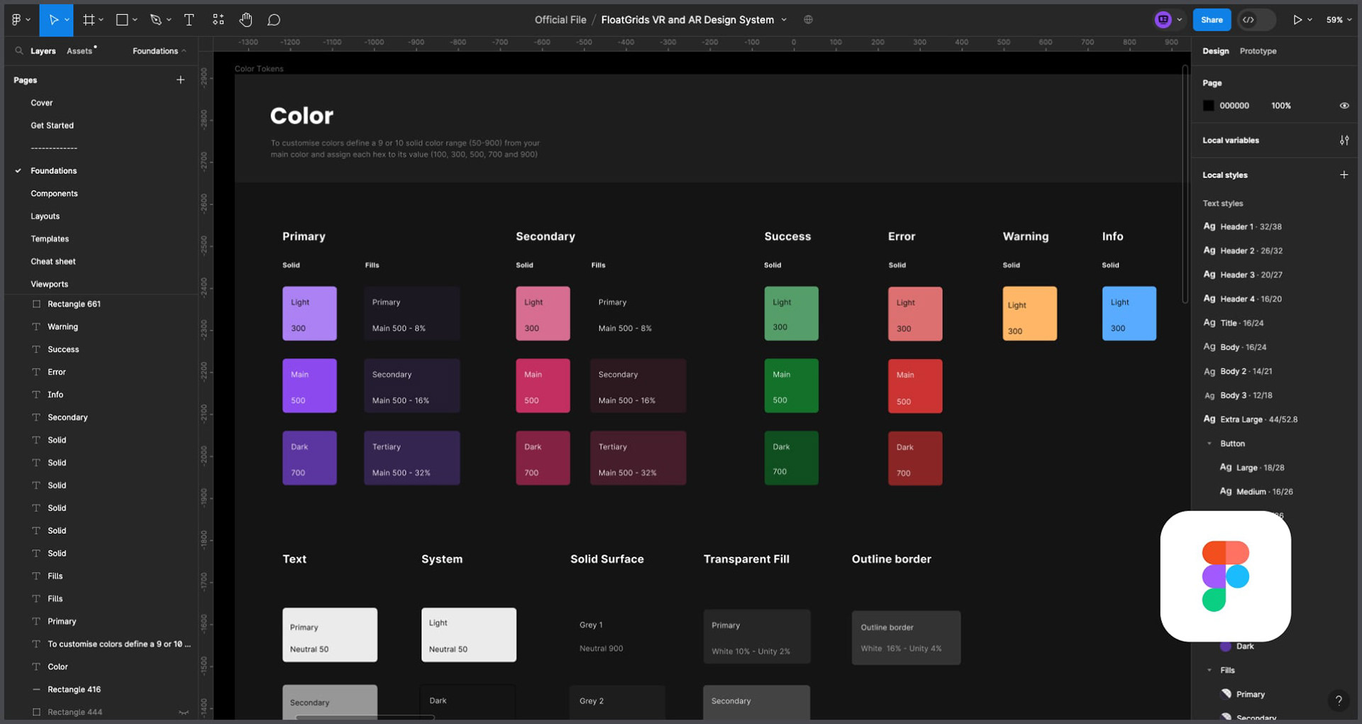 Color palette in Figma