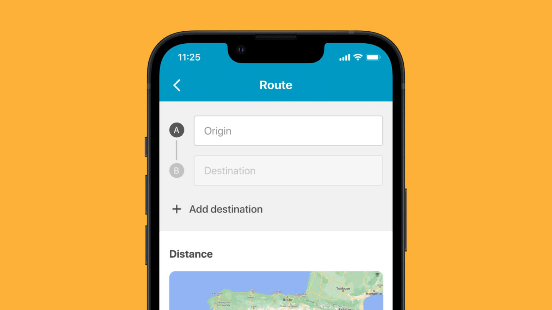 Route creation page