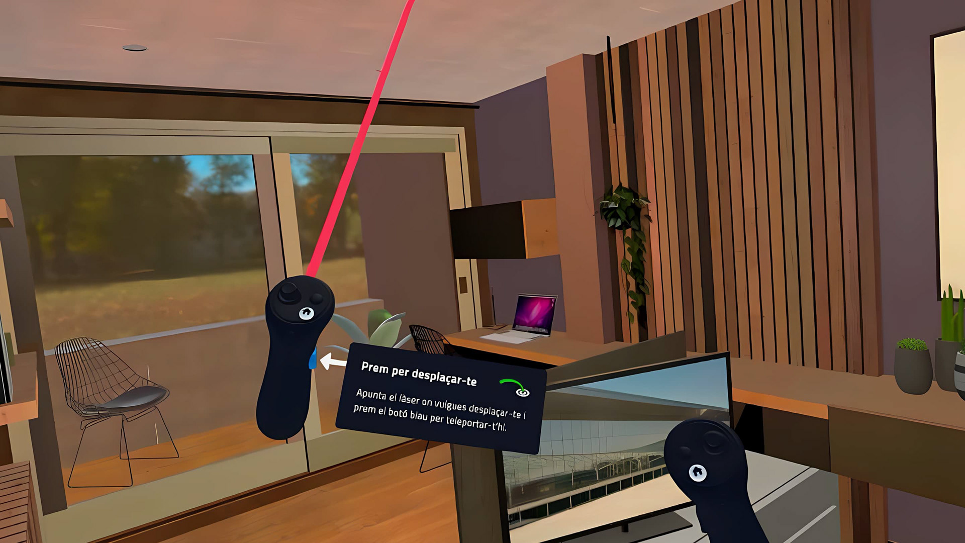 Screenshot of the experience in the interior design scenario