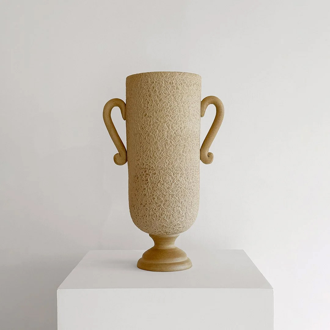 Tall Amphora, 2026, Unglazed stoneware, 19.75 in H × 7.5 in diameter (50.2 × 19.1 cm)