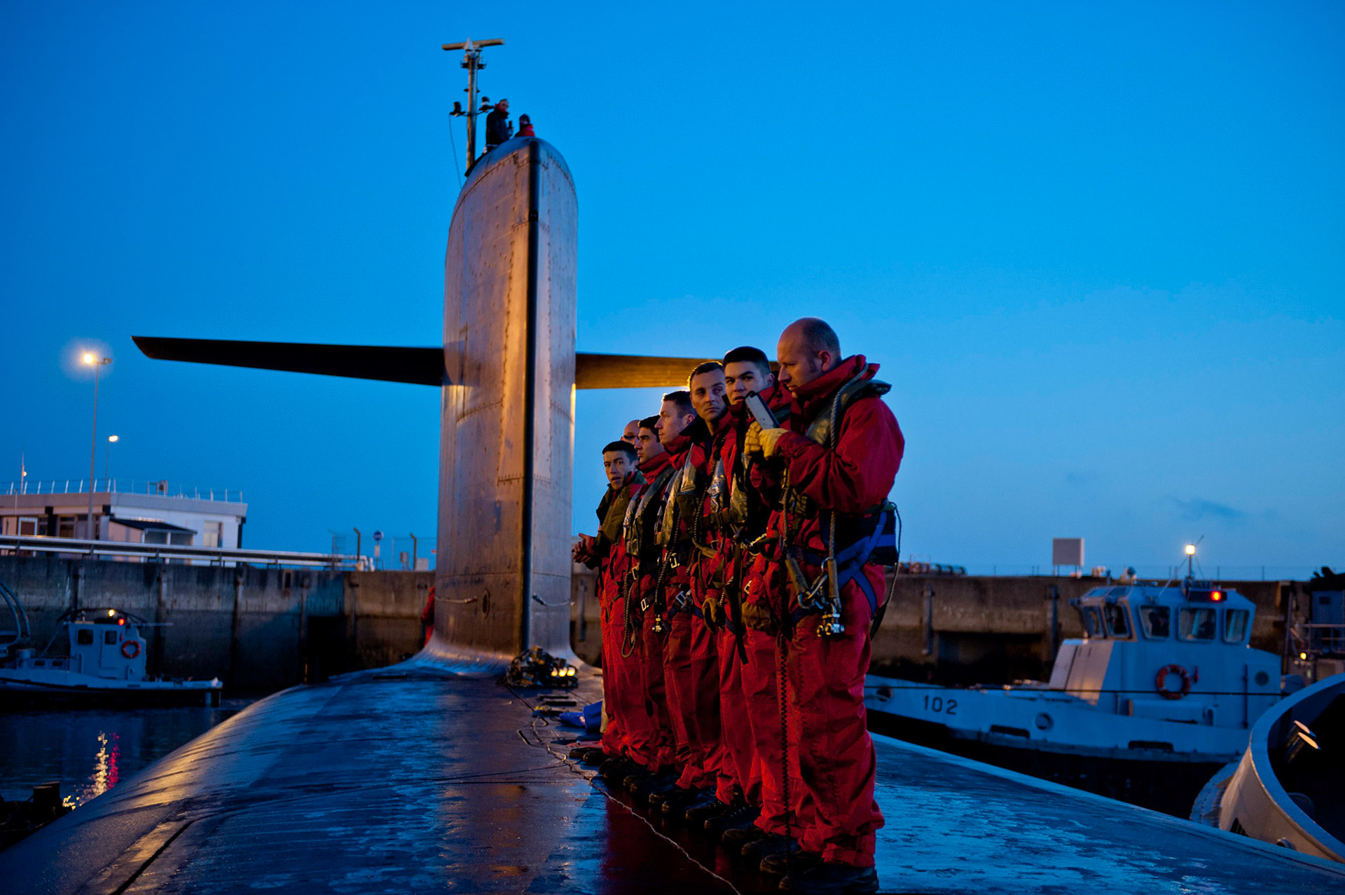 A bord du sous-marin nucléaire lanceur d'engins (SNLE) Le Téméraire. Atlantique nord, avril 2012