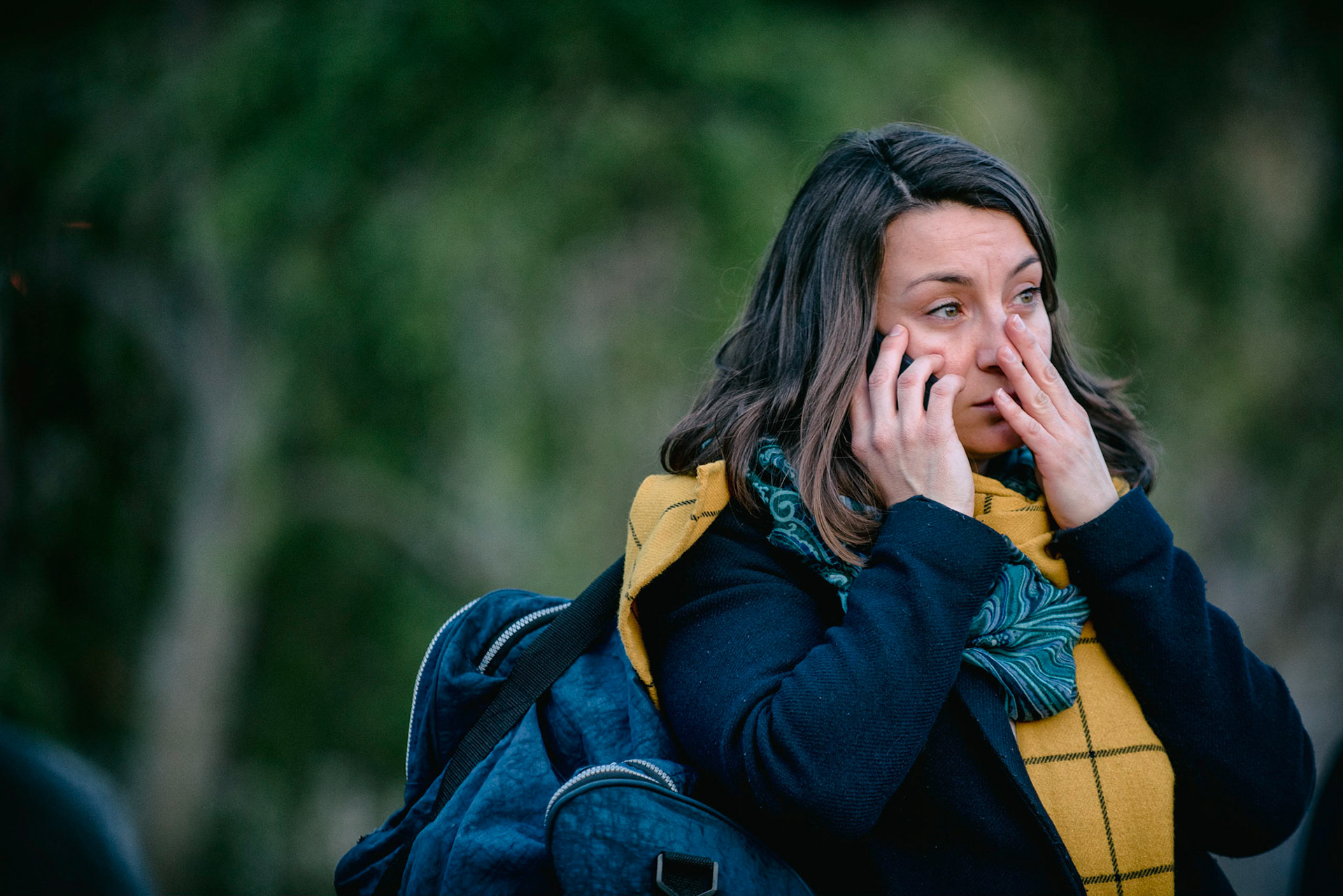 Incendie de la cathédrale Notre-Dame de Paris. Le feu a pris dans la toîture de l'édifice vers 18h50. 1 heure après le début de l'incendie la flèche s'effondrait. Les parisiens regardent stupéfait un symbole de leur ville partir en fumée. Paris, 15 avril 2019.