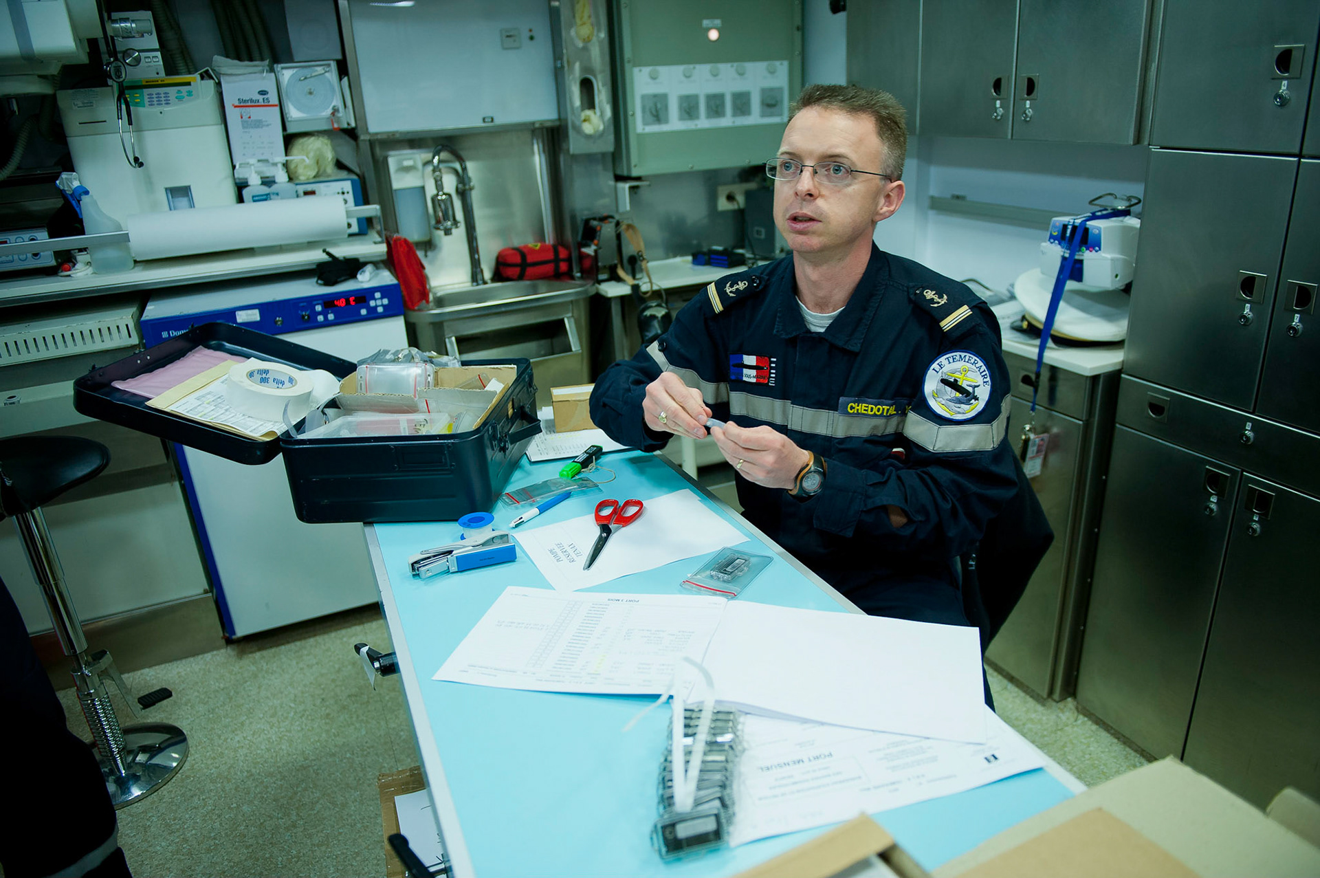 A bord du sous-marin nucléaire lanceur d'engins (SNLE) Le Téméraire. Atlantique nord, avril 2012