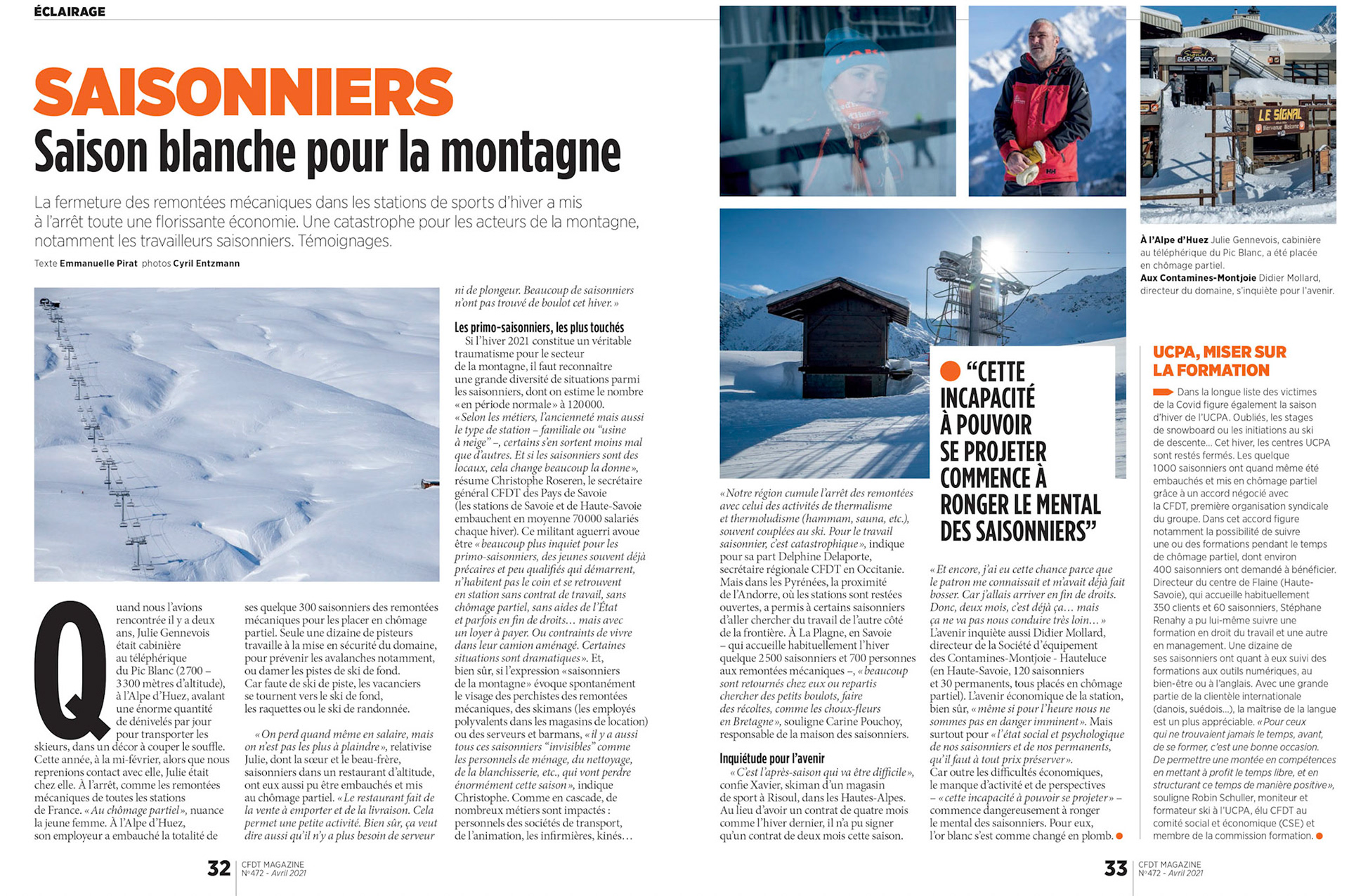 Les saisonniers dans CFDT Mag