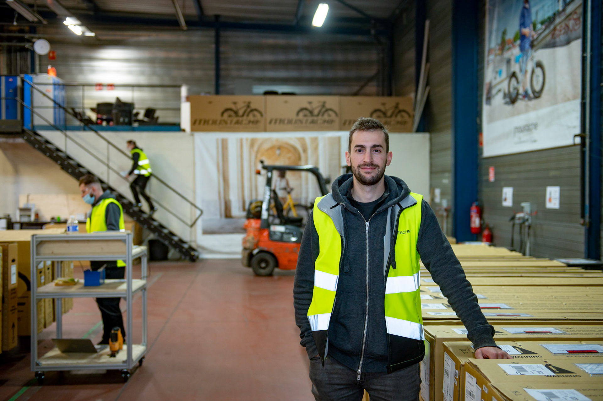Le site de production des vélos Moustache, leader français du VAE haut de gamme. Taon les Vosges, 15 janvier 2021.