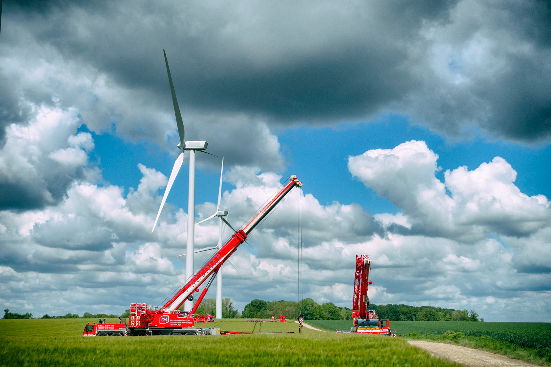 Le parc Èolien de la picoterie dans l'aisne. Charly sur Marne, 27 mai 2021.