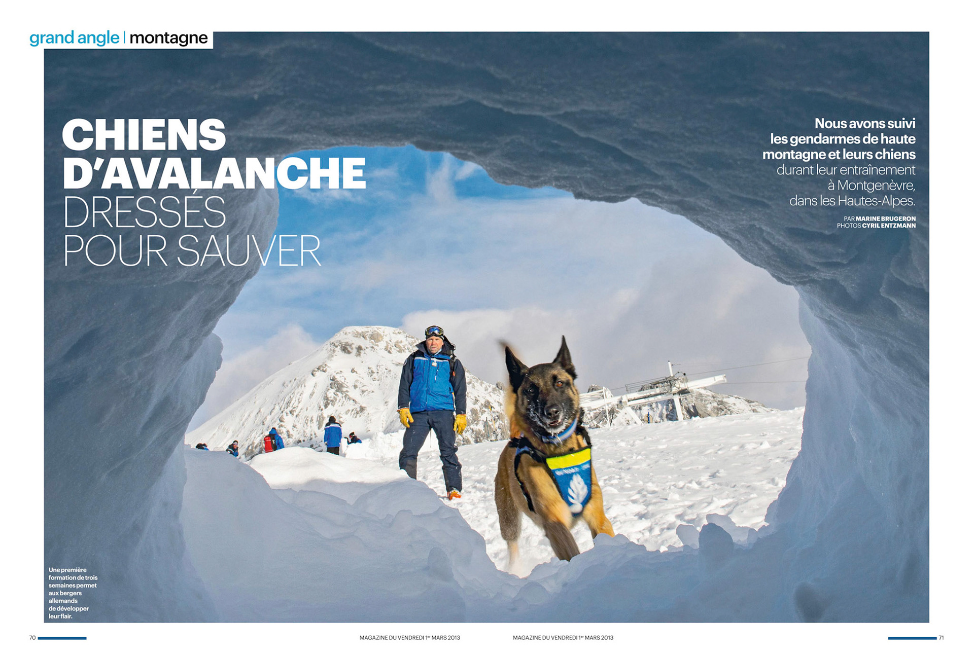 Chiens d'avalanche dans le Parisien magazine