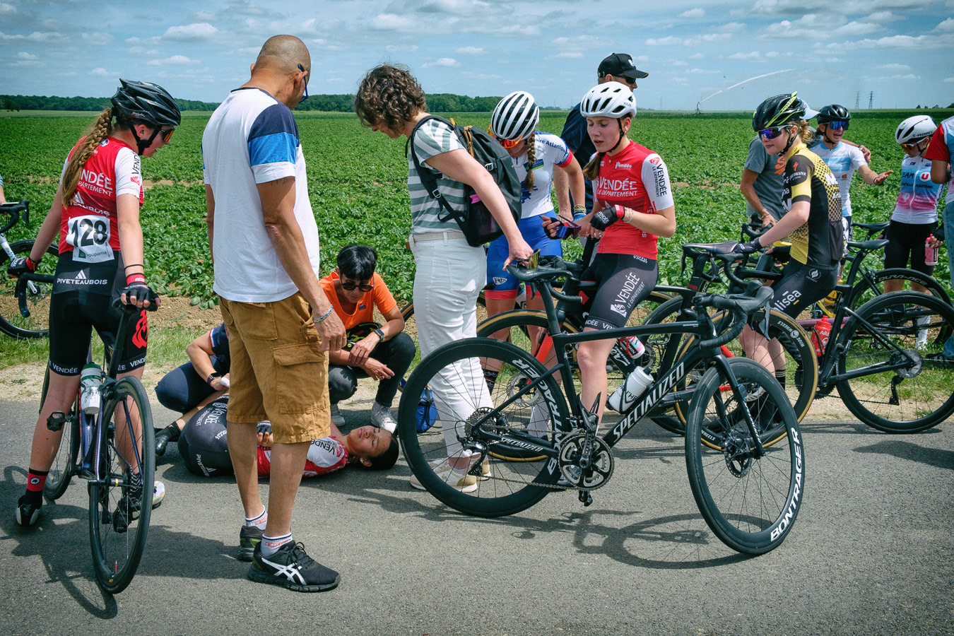 Finale des routes de l'Ouest Féminine 2025. Course cycliste féminine à étapes regroupant les meilleures coureuses en catégories U15,U17,U19. La gault Saint Denis, 29 Mai 2025.
