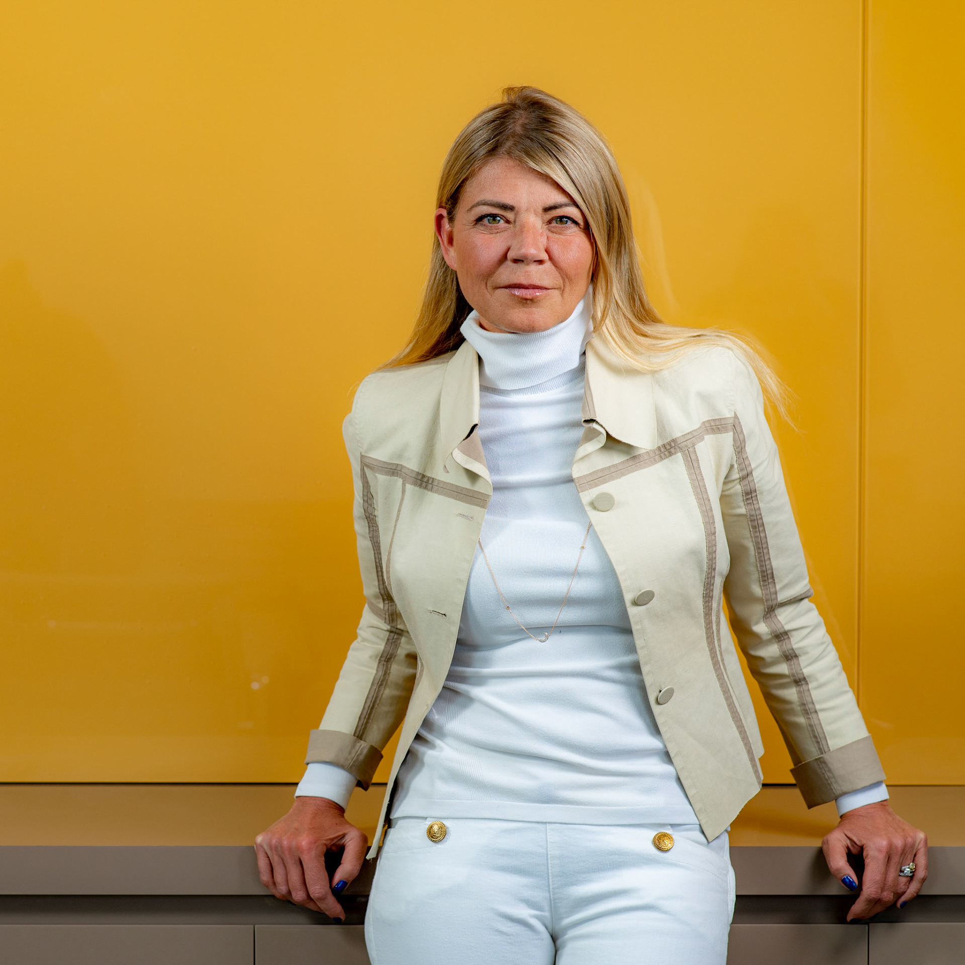 Virginie Morgon, prÈsidente du directoire d'Eurazeo. Paris,22 avril 2021.