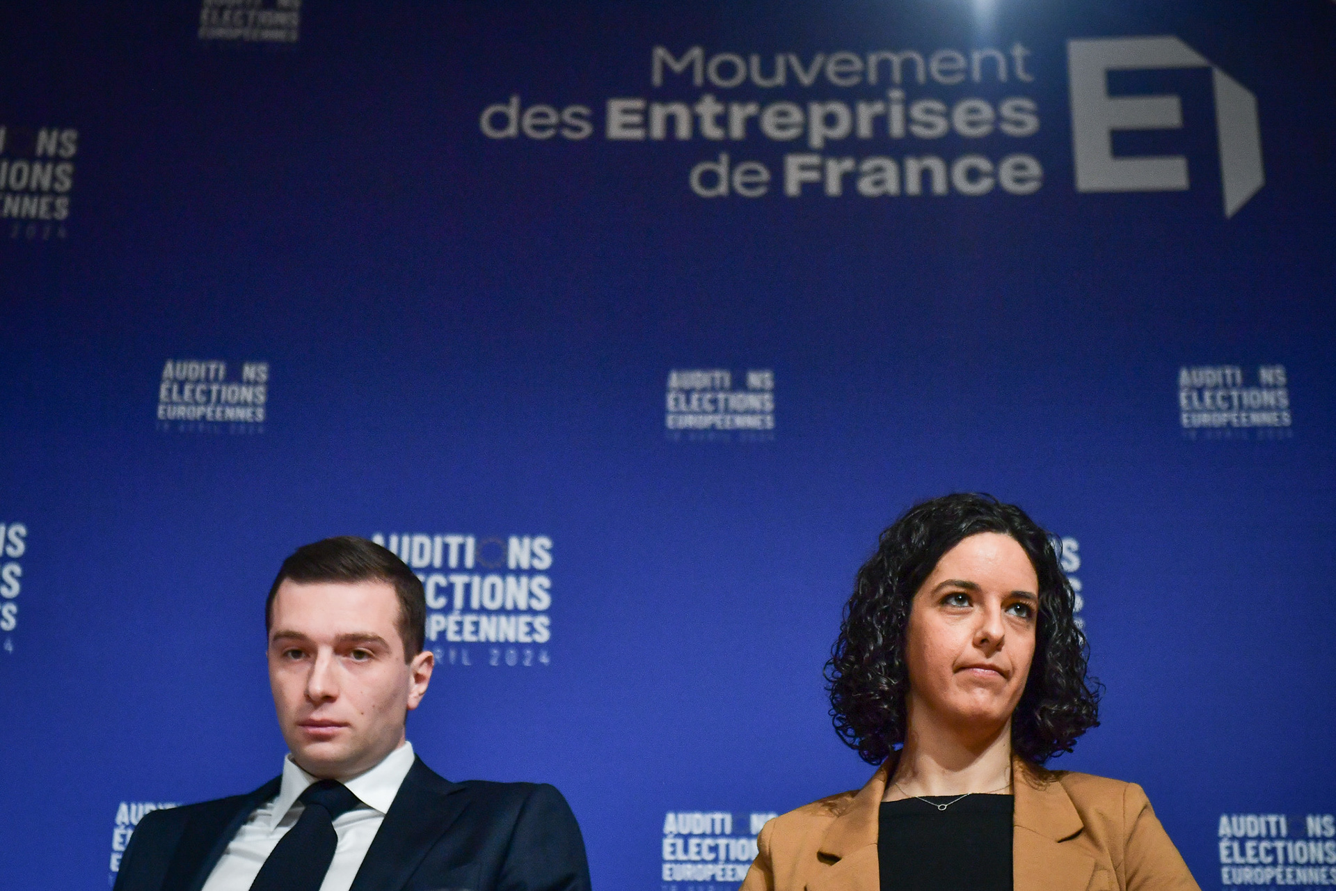 Members of the European Parliament and heads of lists for the European elections attend a hearing event of the main candidates for the forthcoming European elections in Paris on April 18, 2024. Firas Abdullah / Abaca Press