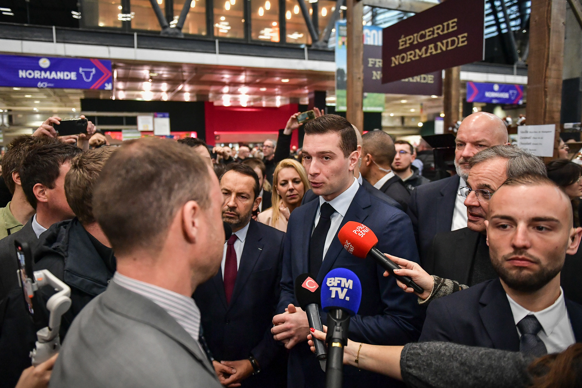 President of the French far-right political party "Rassemblement National" Jordan Bardella visits the International Agricultural Fair in Paris on February 26, 2024. Firas Abdullah / Abaca Press