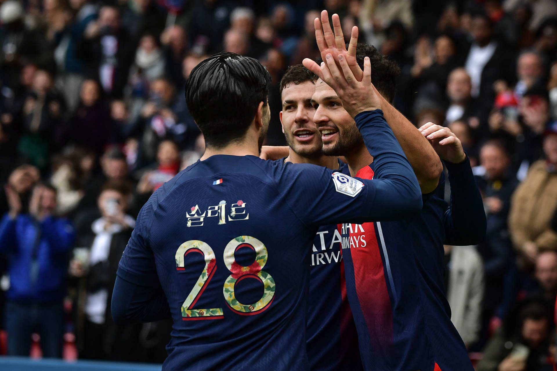 Highlights from the Ligue 1 football match between Paris Saint-Germain and Stade de Reims at the Parc des Princes stadium in Paris on March 10, 2024. Firas Abdullah / Abaca Press