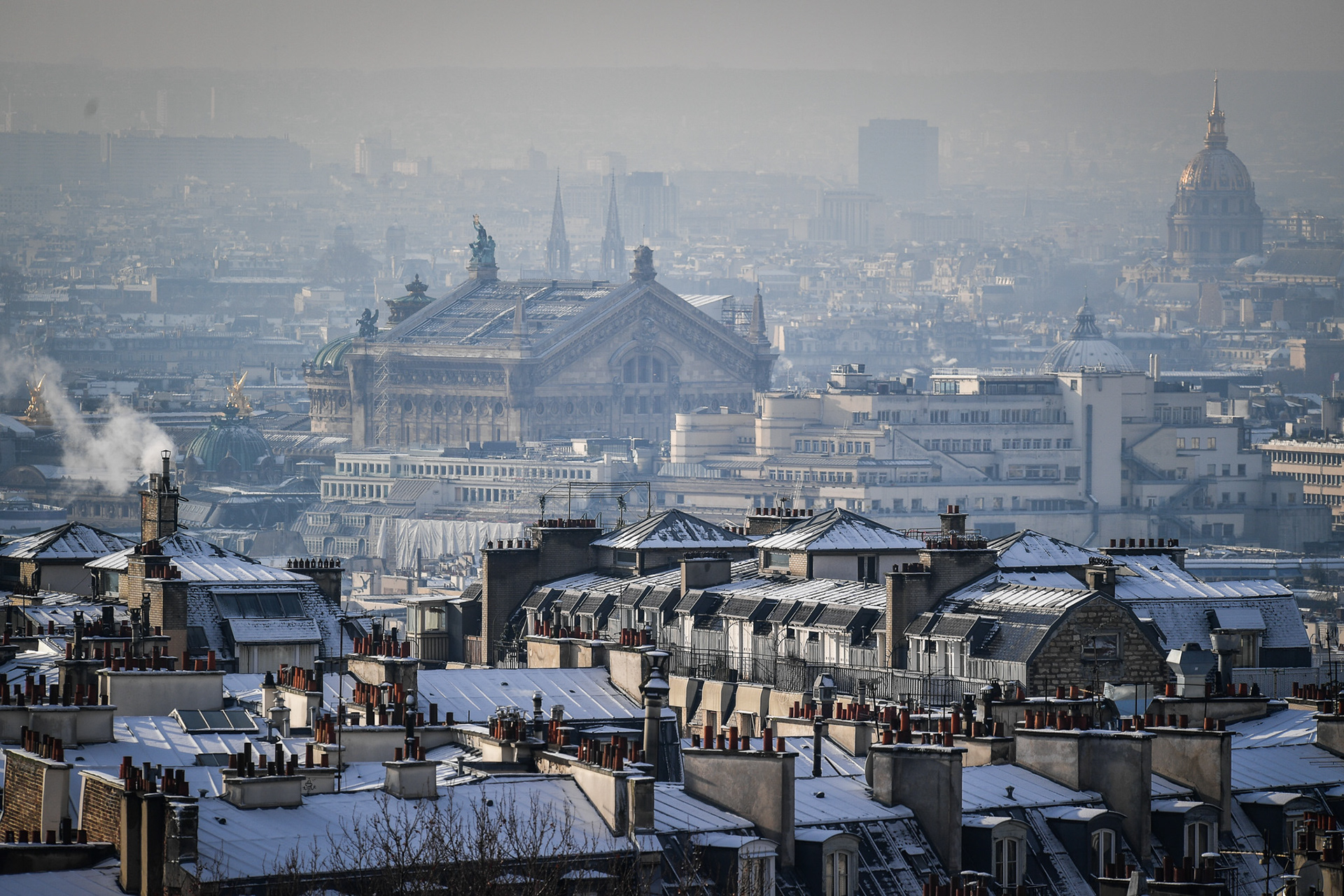 Views of the Montmartre neighborhood and Paris covered with snow on January 18, 2024. Firas Abdullah / Abaca Press