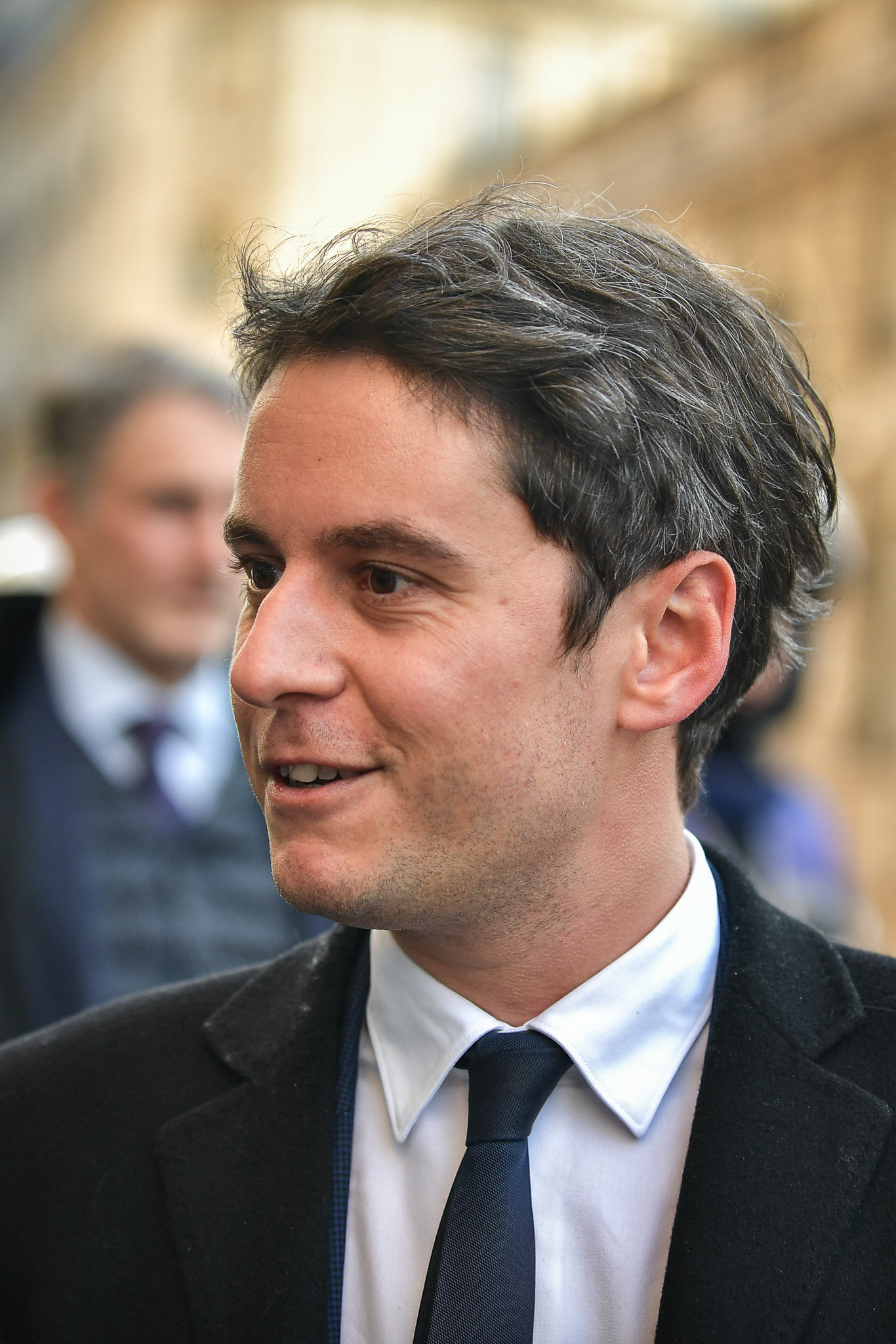 French newly appointed Prime Minister Gabriel Attal exits the Elysee Palace in Paris, on January 10, 2024. Firas Abdullah / Abaca Press