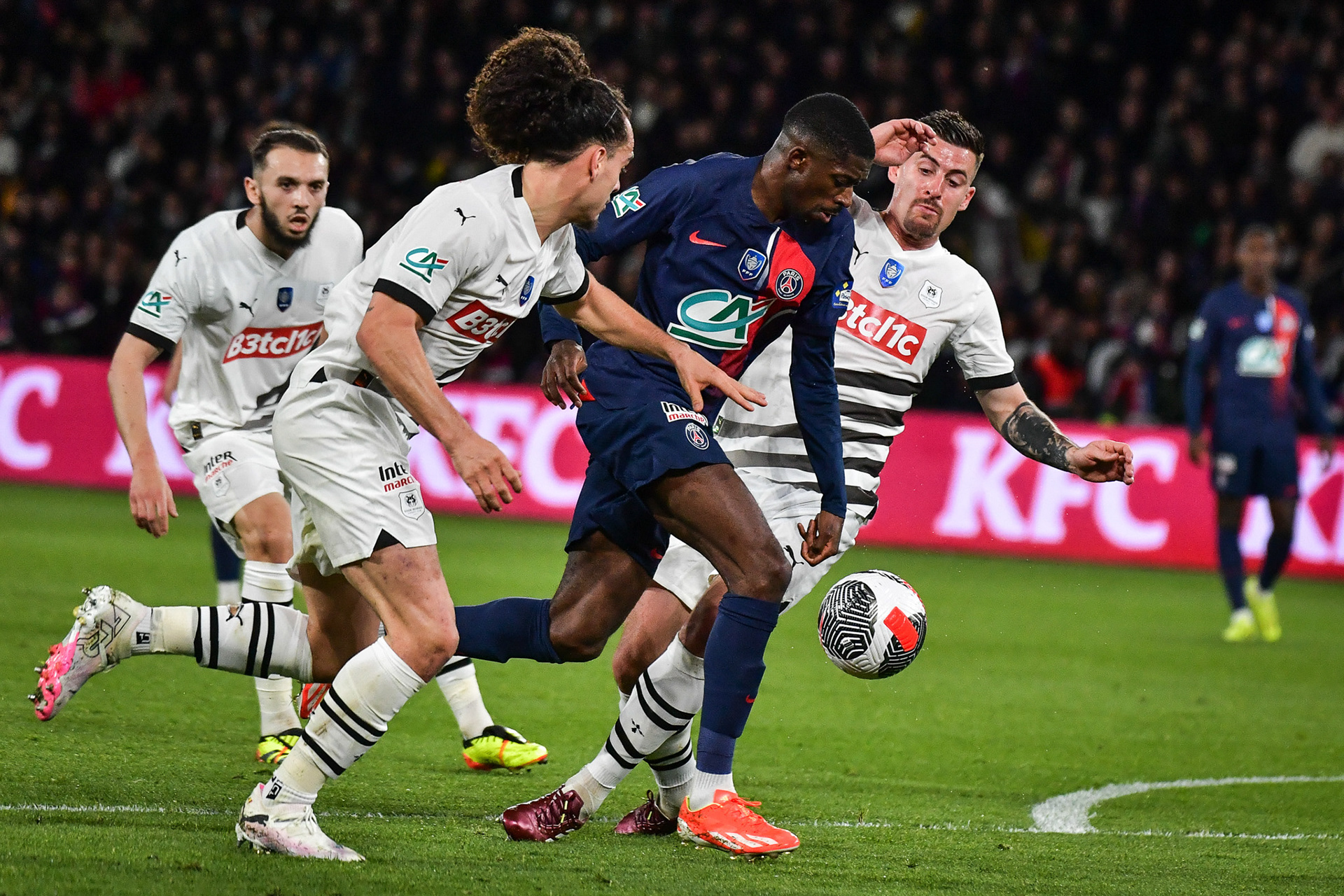 Highlights from the French Cup football match between Paris Saint-Germain and Stade Rennais at the Parc des Princes stadium in Paris on April 3, 2024. Firas Abdullah / Abaca Press