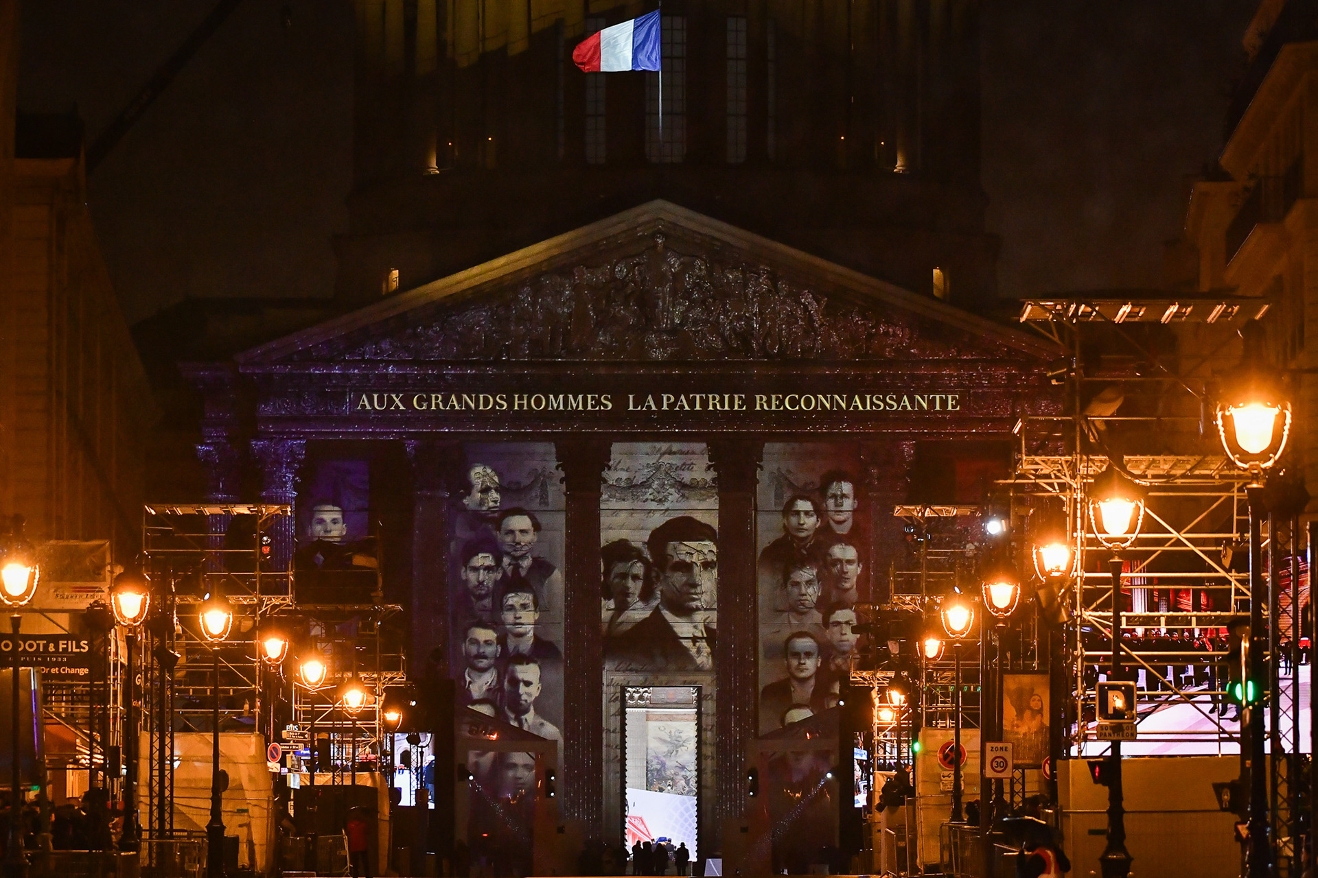 French soldiers hold the coffins during the induction ceremony of Missak Manouchian and his resistance comrades into the Pantheon in Paris, France on February 21, 2024. Firas Abdullah / Abaca Press