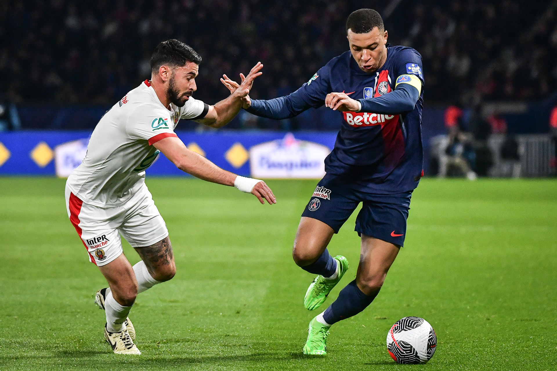 Highlights from the French Cup football match between Paris Saint-Germain and OGC Nice at the Parc des Princes stadium in Paris on March 13, 2024. Firas Abdullah / Abaca Press