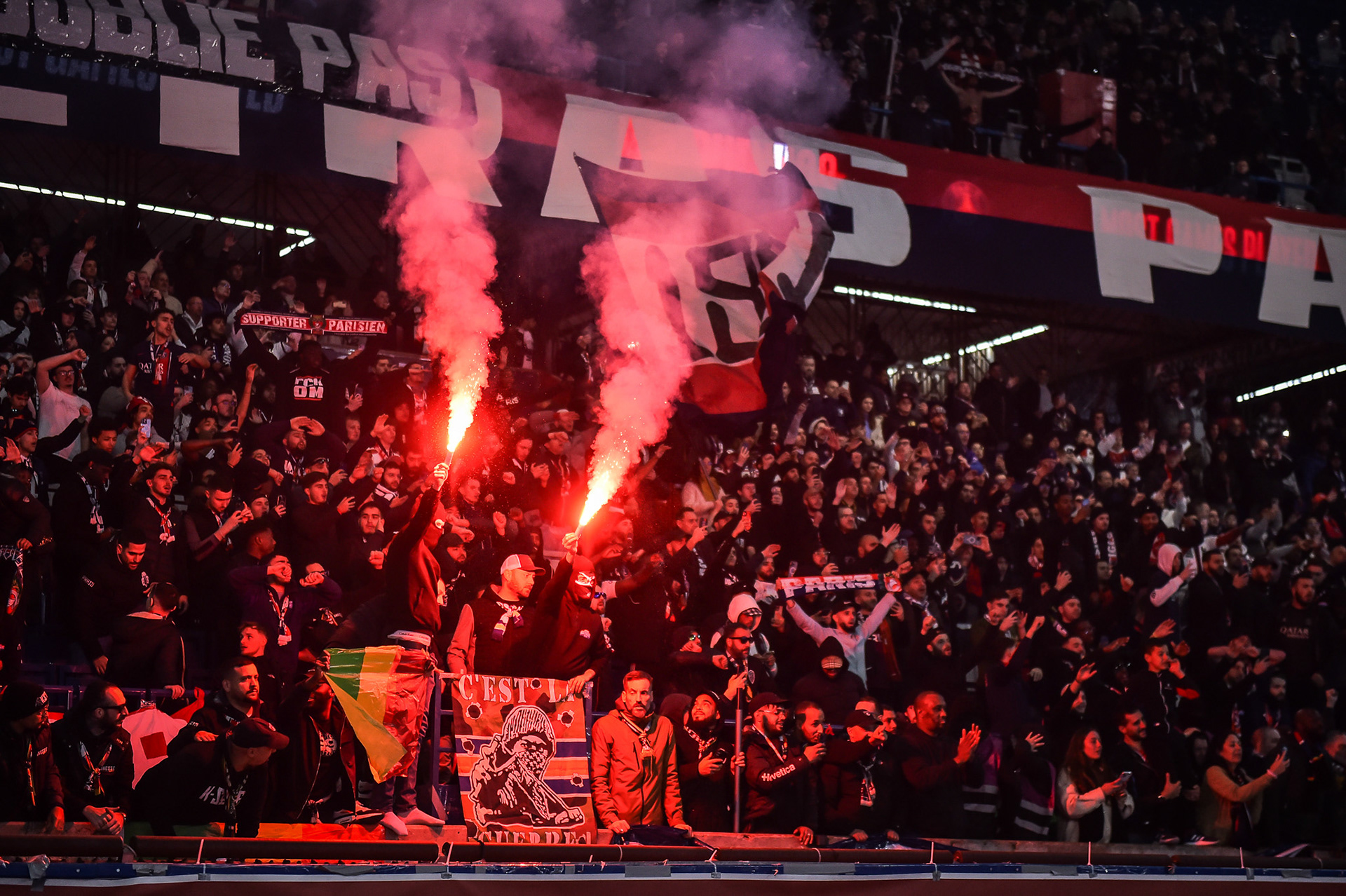 Highlights from the French L1 football match between Paris Saint-Germain and Olympique Lyonnais at the Parc des Princes stadium in Paris on April 21, 2024. Firas Abdullah / Abaca Press
