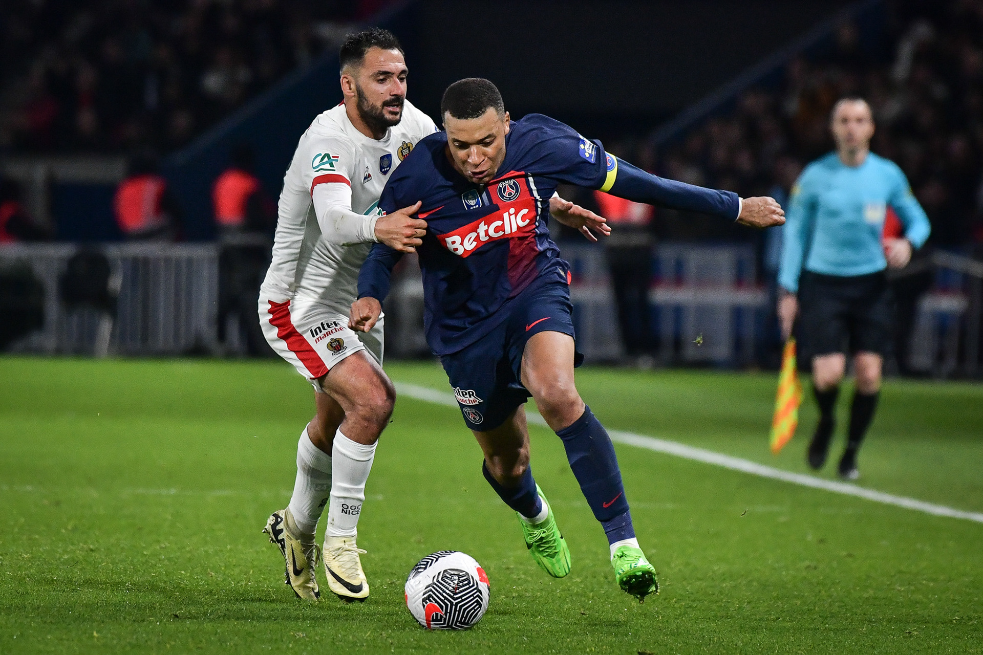 Highlights from the French Cup football match between Paris Saint-Germain and OGC Nice at the Parc des Princes stadium in Paris on March 13, 2024. Firas Abdullah / Abaca Press