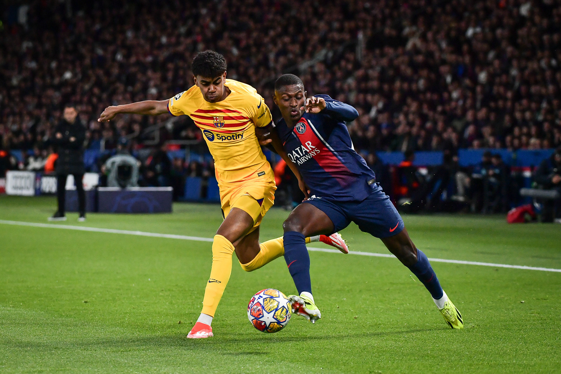 Highlights from the UEFA Champions League quarter-final football match between Paris Saint-Germain and FC Barcelona at the Parc des Princes stadium in Paris on April 10, 2024. Firas Abdullah / Abaca Press