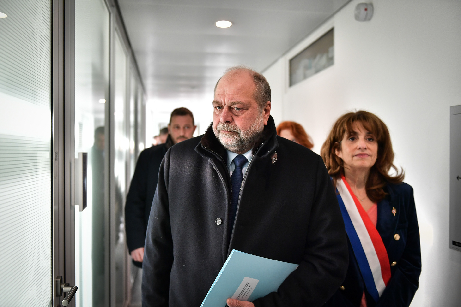 French Minister of Justice Eric Dupond-Moretti visits the Judicial Court of Paris after to discuss the organization of the Olympic and Paralympic Games with court officials in Paris, on January 15, 2024. Firas Abdullah / Abaca Press
