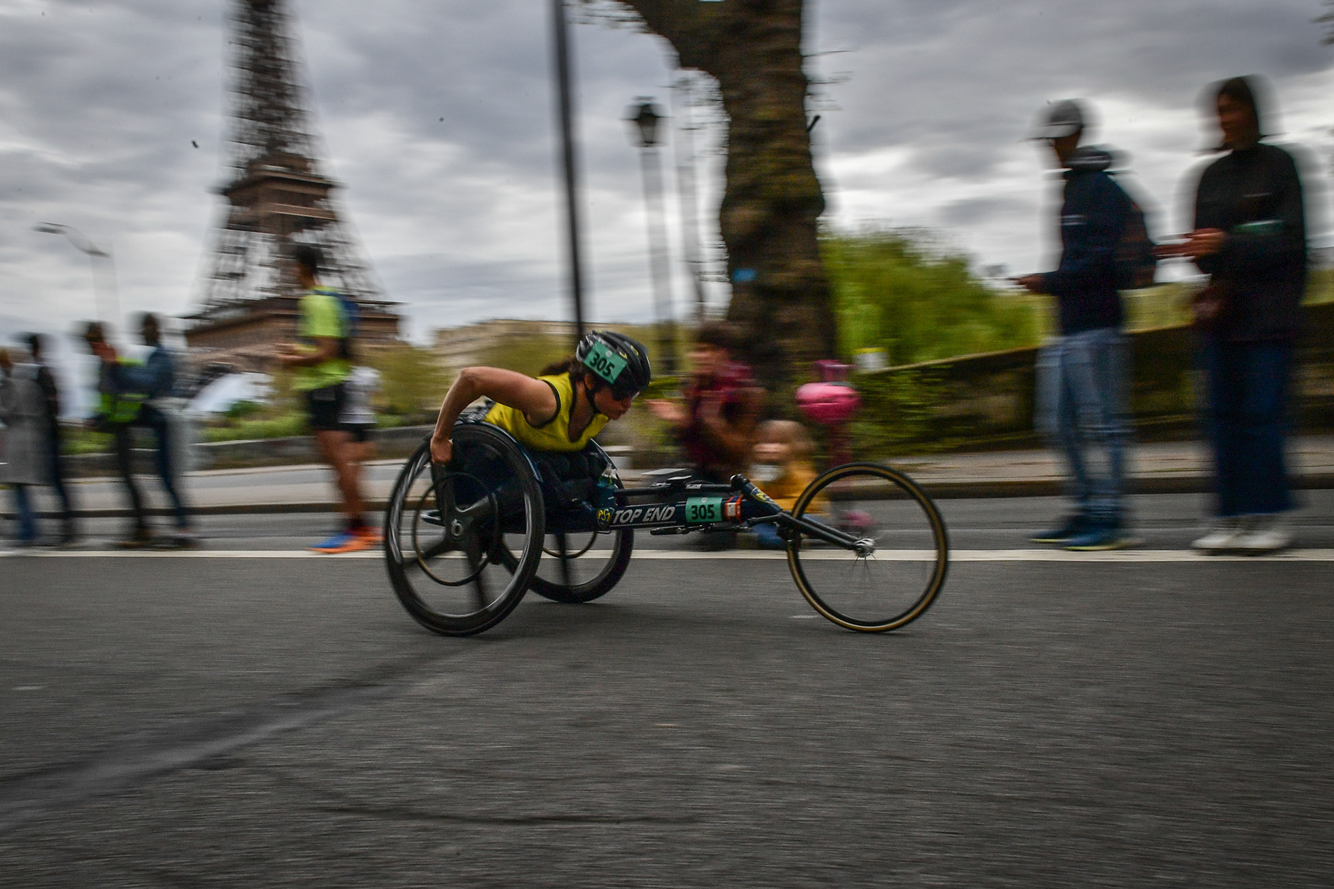 Runners participate in the Paris Marathon 2024 on April 7, 2024. Firas Abdullah / Abaca Press