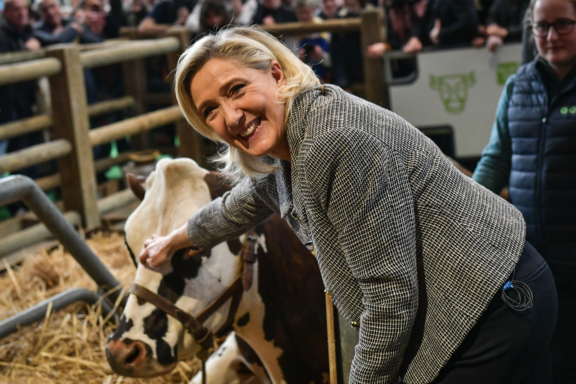 French MP and President of the "Rassemblement National" far-right group at the National Assembly Marine Le Pen visits the International Agricultural Fair in Paris on February 28, 2024. Firas Abdullah / Abaca Press