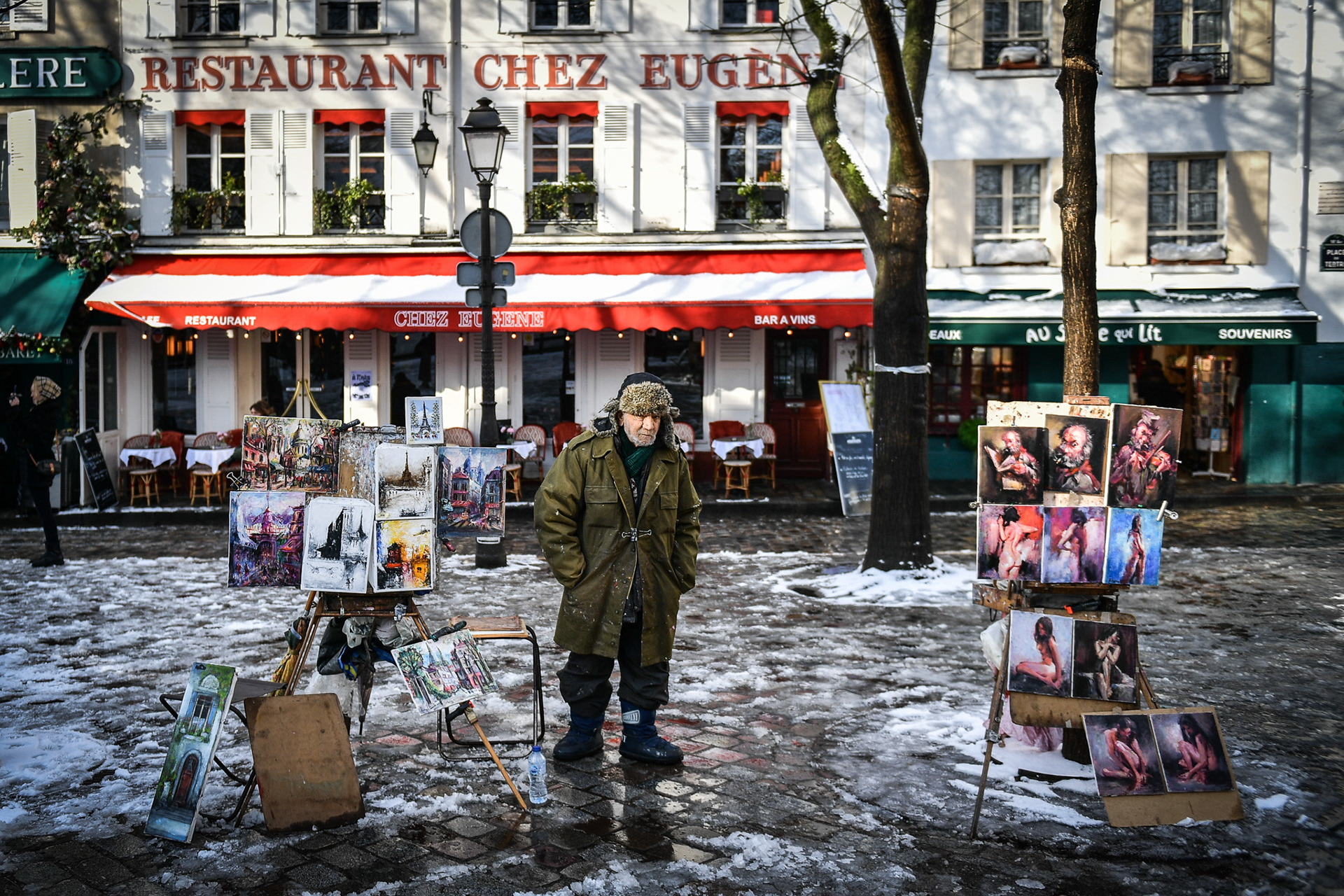 The artist. Montmartre, January 18, 2024.