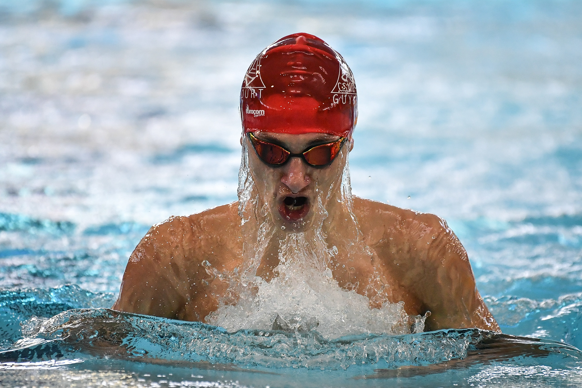 Swimmers compete during the finals of the Giant Open International Swimming Meeting competition in Saint-Germain-en-Laye, west of Paris on March 23 and 24 2024. Firas Abdullah / Abaca Press