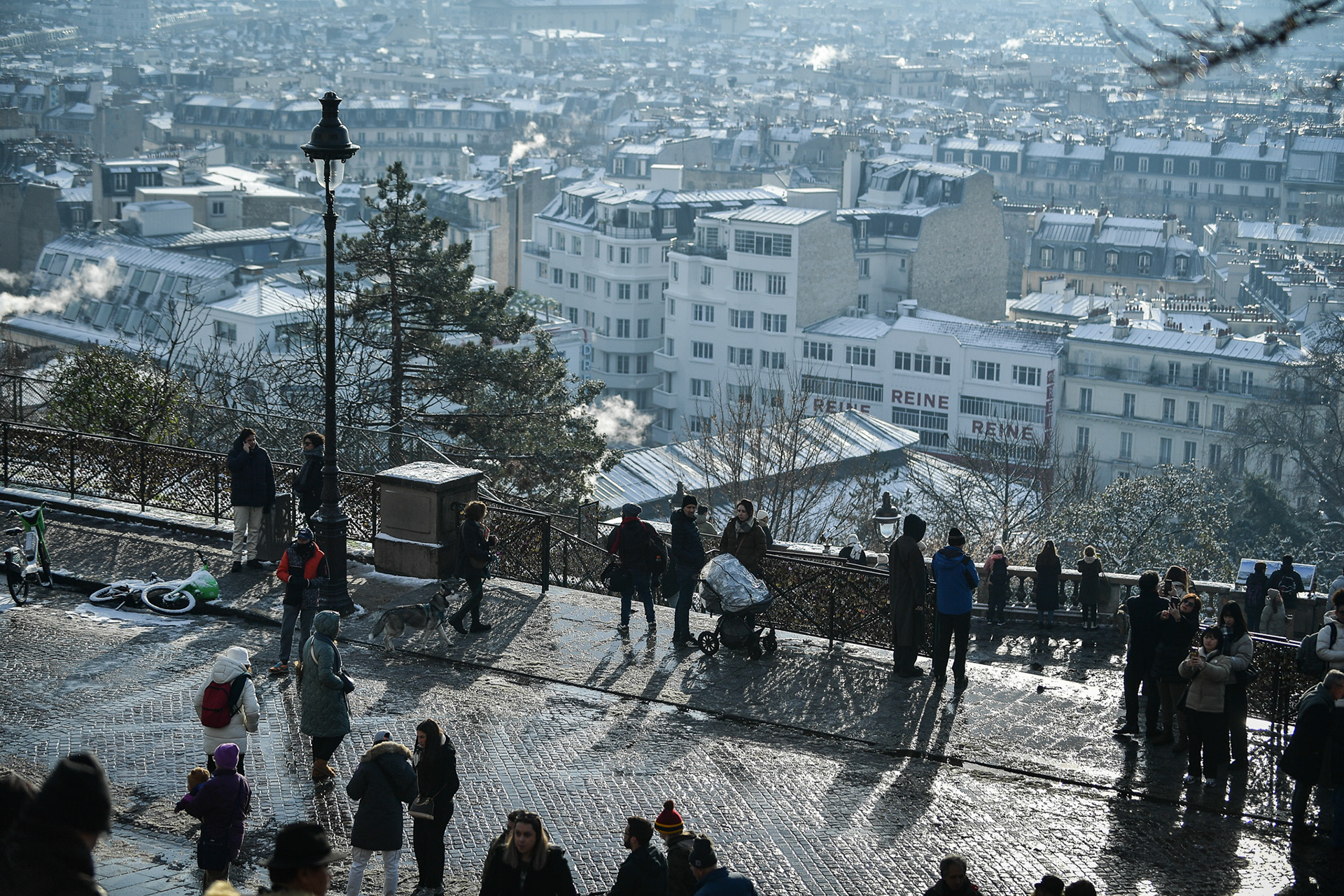 Views of the Montmartre neighborhood and Paris covered with snow on January 18, 2024. Firas Abdullah / Abaca Press